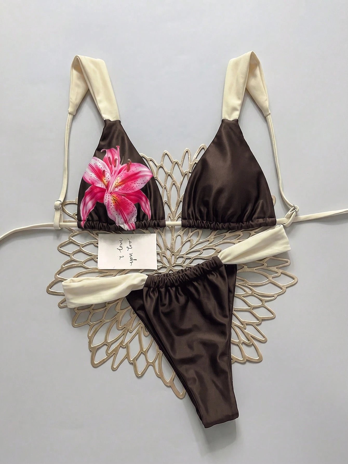Elavelle Women's Summer Beach Leopard Print Sexy Bikini Set, Random