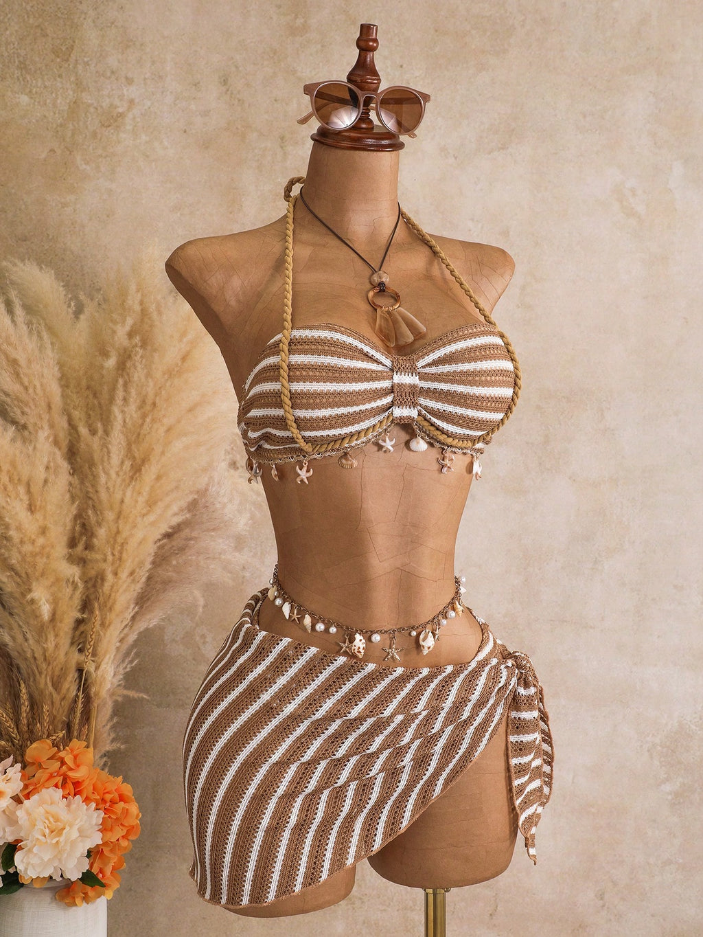 Bellisia Women's Spring/Summer Jacquard Fabric Bandeau Halter Ruched Drawstring