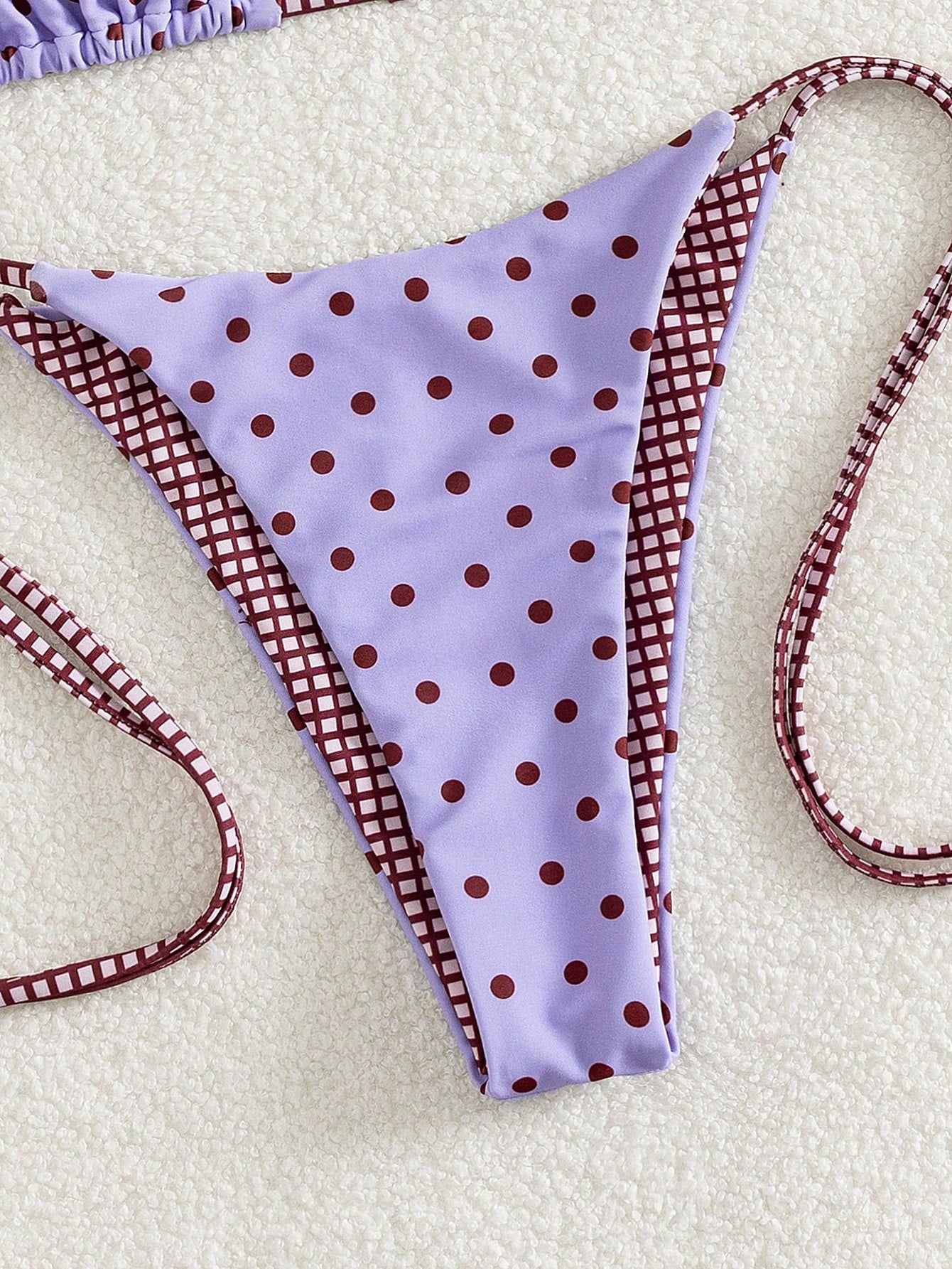 2pcs/Set Women's Cute Random Floral Reversible Camisole Swim Top And