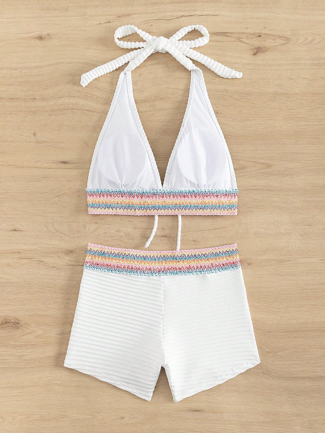 Swim Vcay 2pcs Spring Break Tie-Dye Halter Wrap Back Beach Bikini Set,Casual Holiday Party Festival Beach - image 9