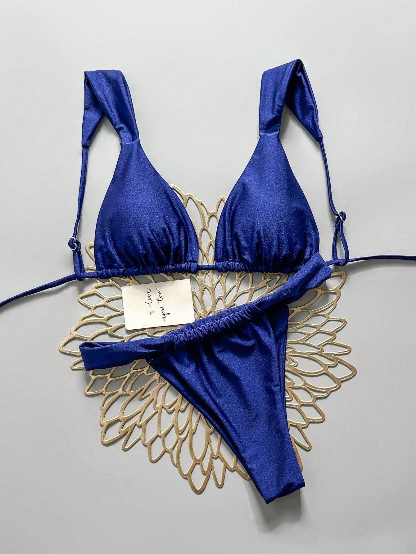 Swim Mod Women's Solid Color Bikini Set
