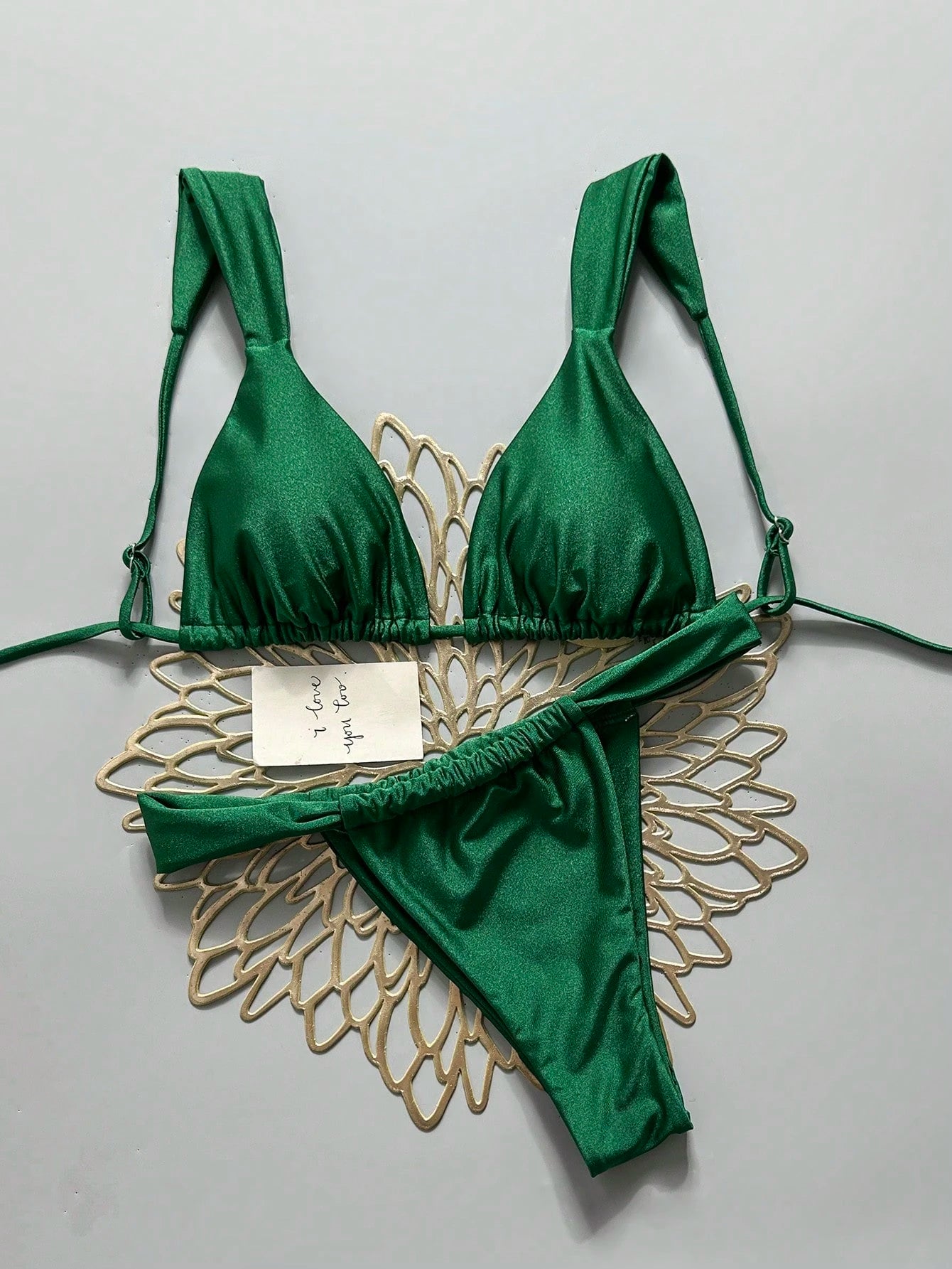 Swim Mod Women's Solid Color Bikini Set