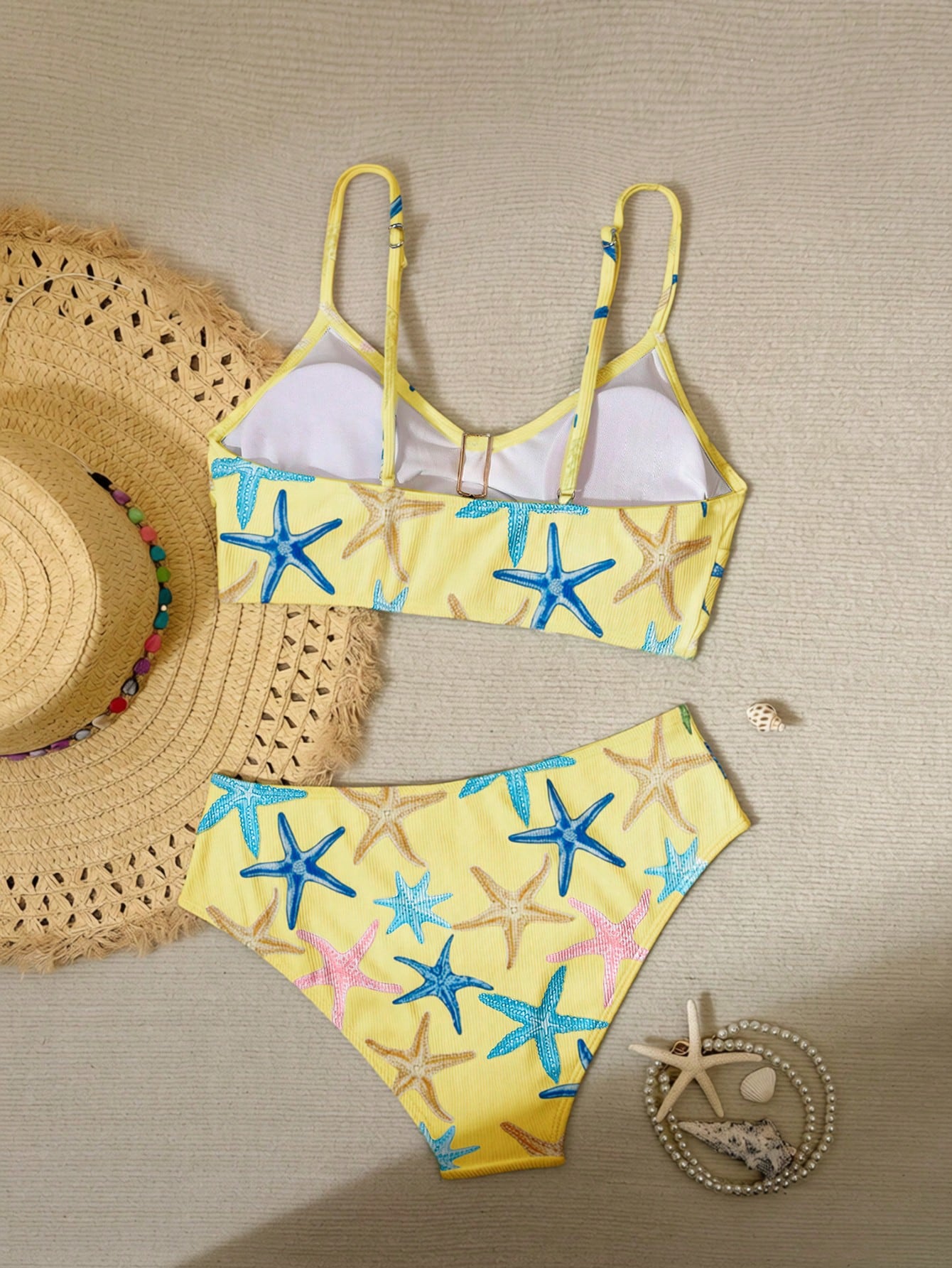 Women 2-Piece Bikini Swimsuit, Star & Color Block Starfish Cute Elegant Casual Sexy Bohemian Hollow Out - image 16