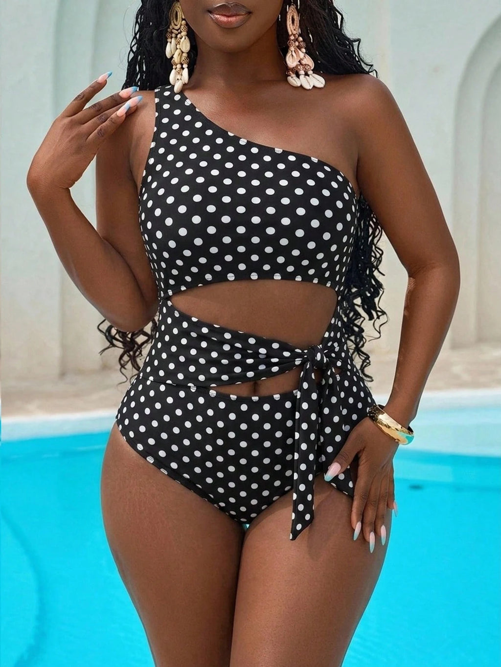 Slaydiva Plus Size Women's Leopard Print Floral Print Halter Neck Tie One-Piece Short Swimsuit, Suitable For - image 14