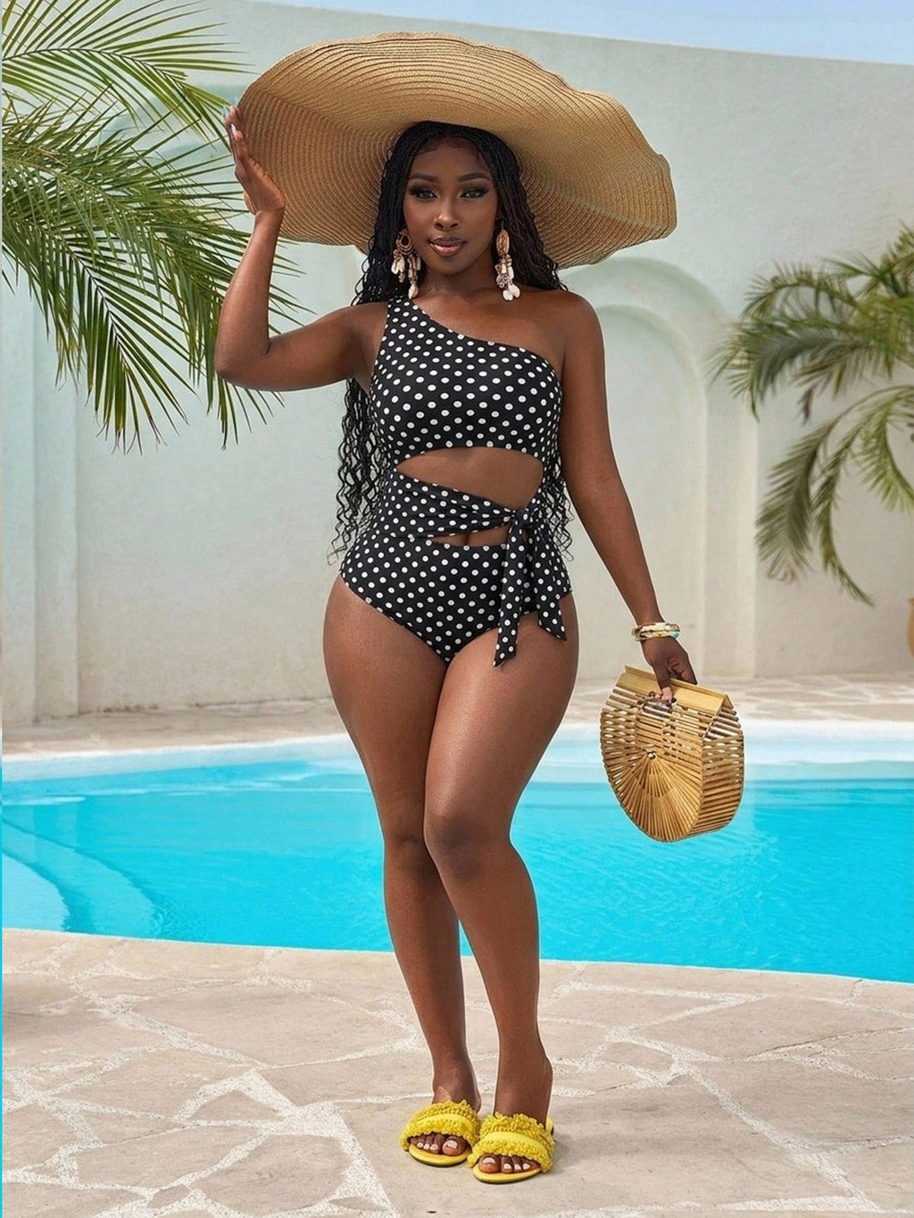 Slaydiva Plus Size Women's Leopard Print Floral Print Halter Neck Tie One-Piece Short Swimsuit, Suitable For - image 15