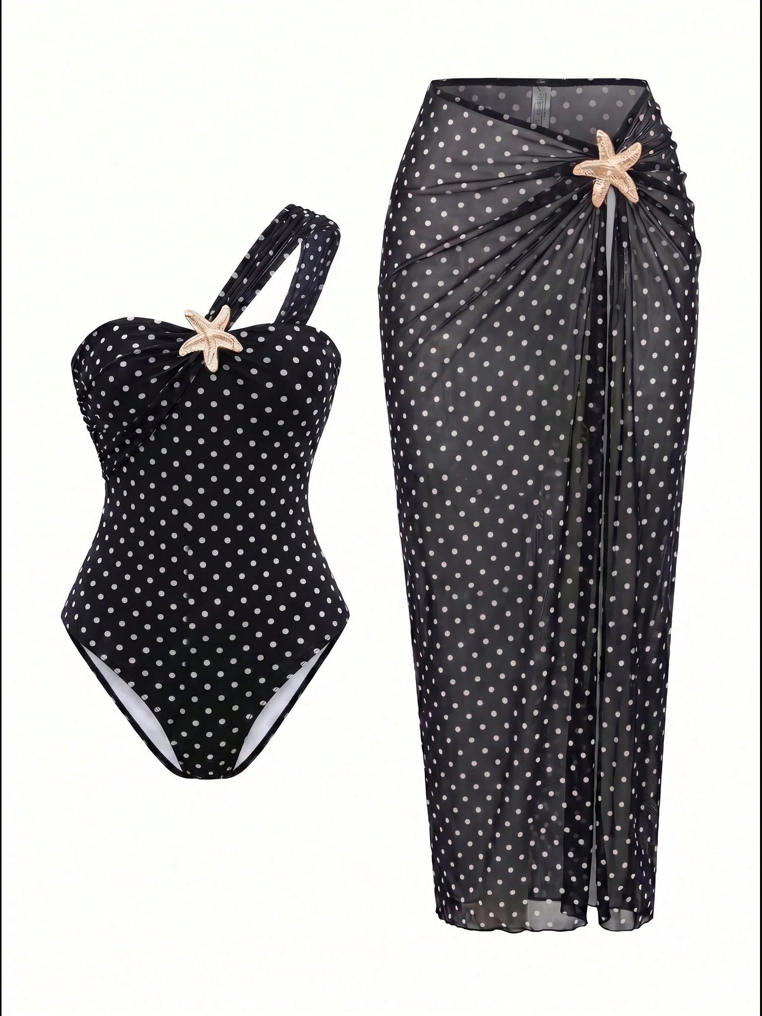 Stylish High-End Beach Holiday Summer Sexy Black One-Piece Star