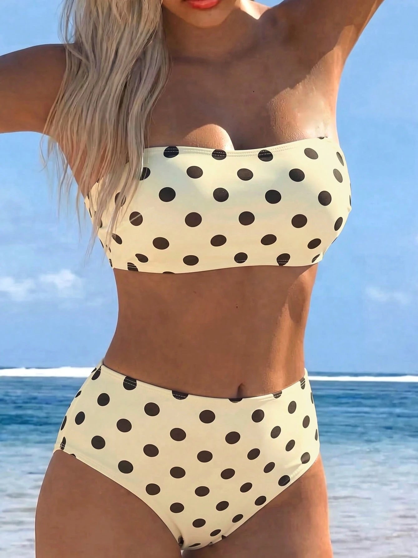 Swim Lushoire Women's Summer Vacation Beach Sexy Colorblock Plaid