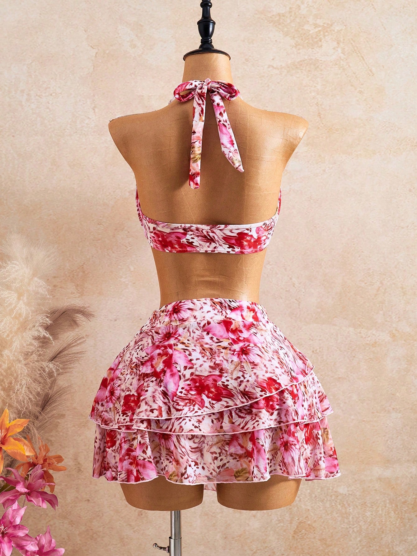 Bellisia 2026 Spring/Summer Vacation Romantic Floral Print Halter
