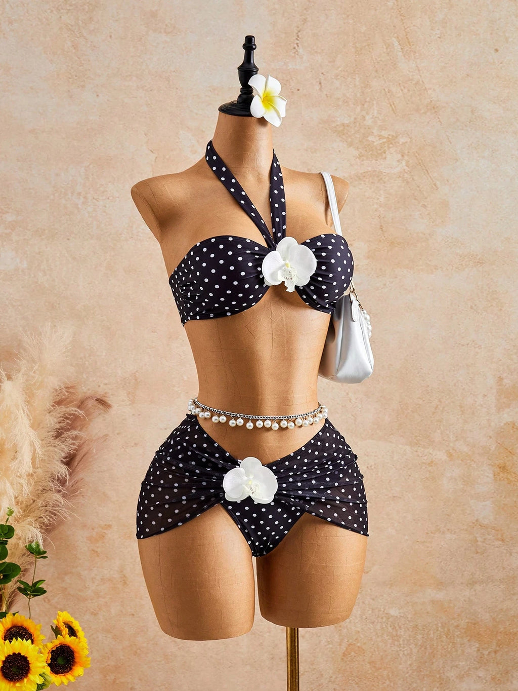 Bellisia Women's Yellow Summer Boho Beach Holiday 3-Piece Set,Tie-Dye