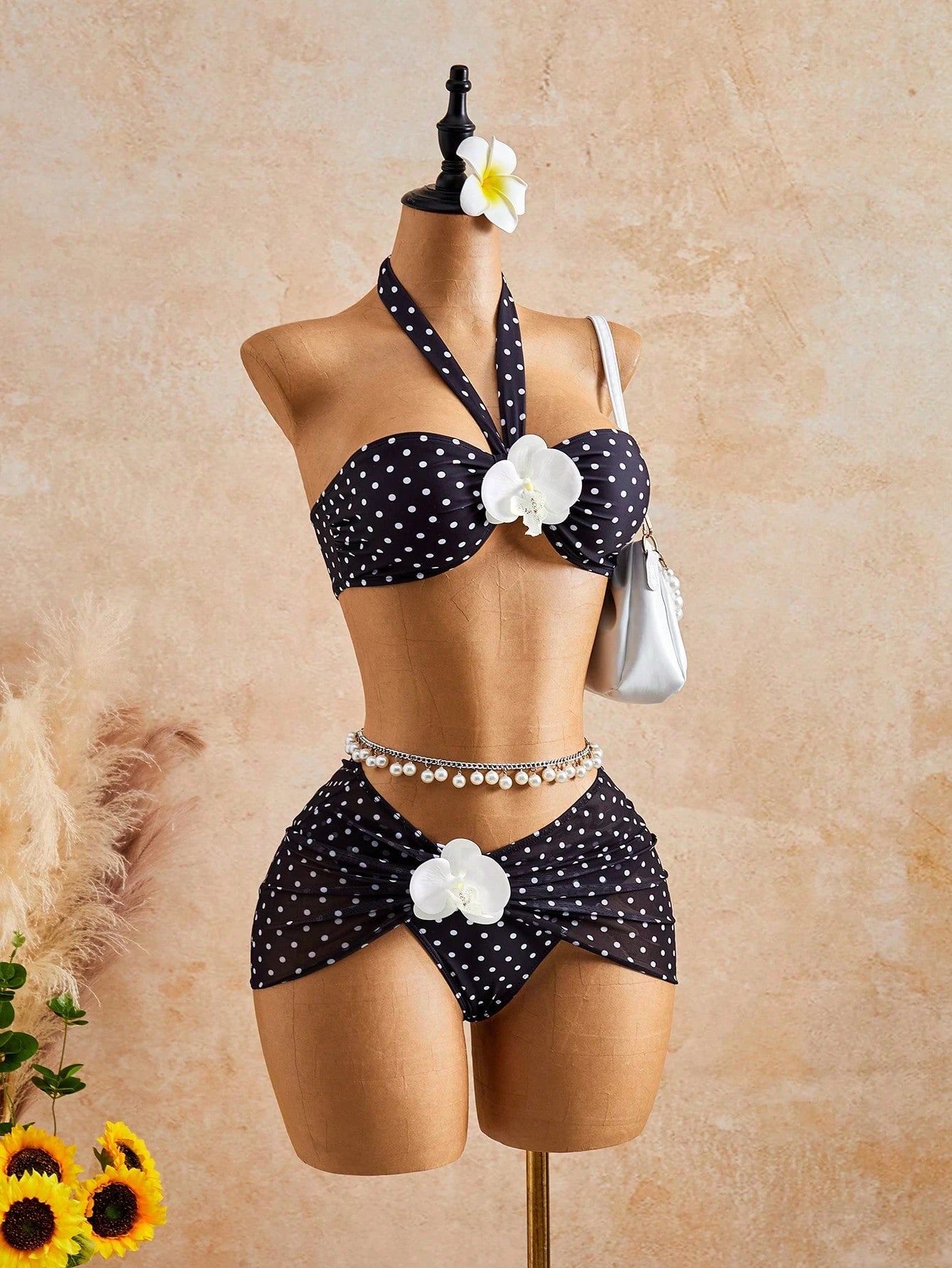 Bellisia Women's Yellow Summer Boho Beach Holiday 3-Piece Set,Tie-Dye