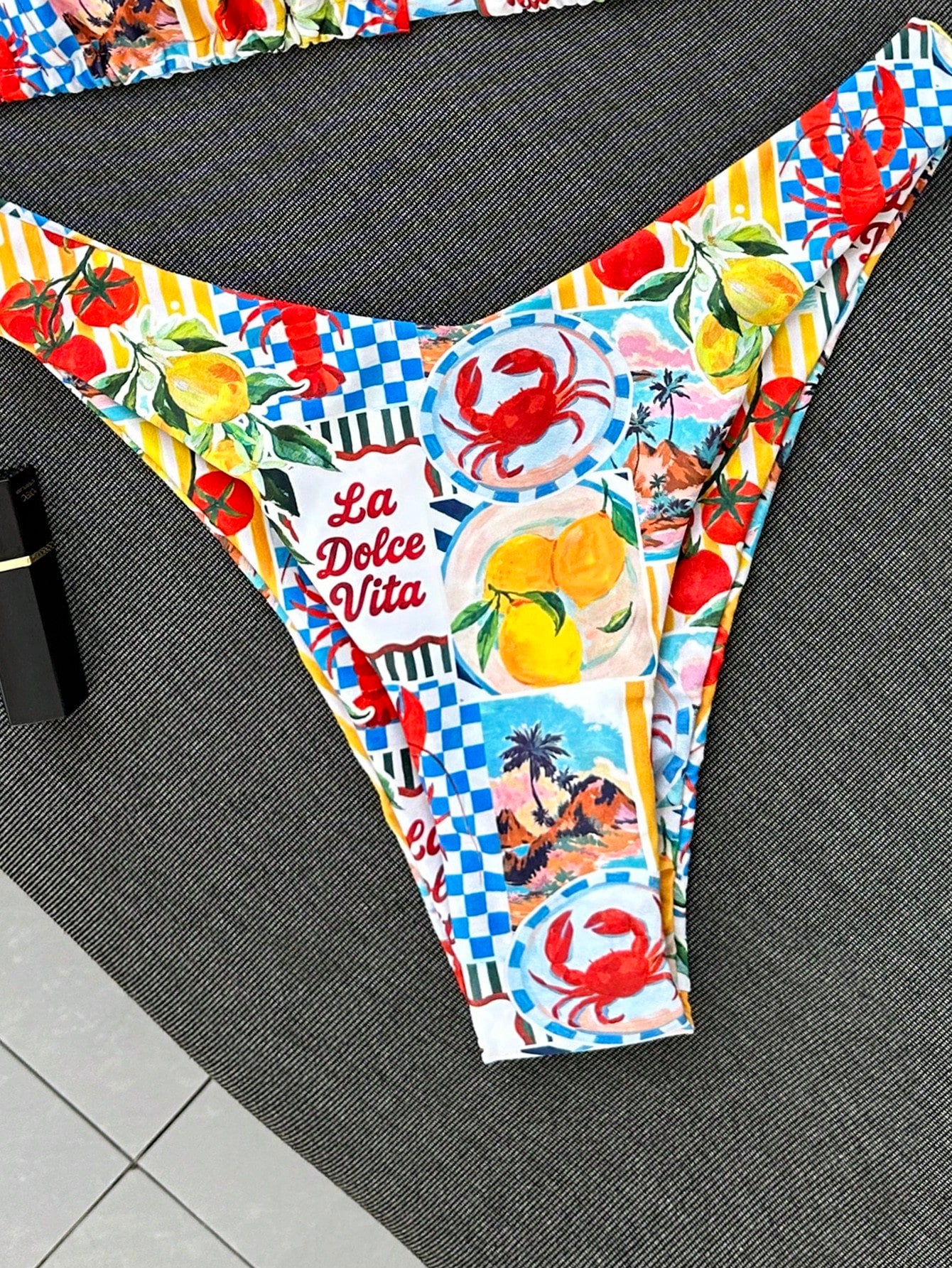Swim Vcay Women's Summer Beach Lemon Print Sexy Halter Bikini Set - image 5