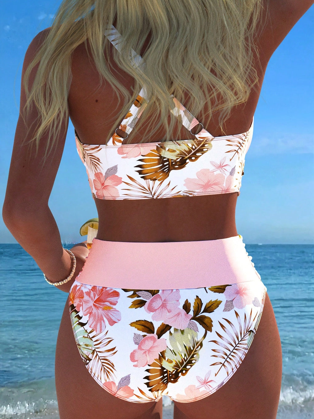 New Beach,Swimming Pool,Vacation,Sexy,Elegant Plant Printed Plain