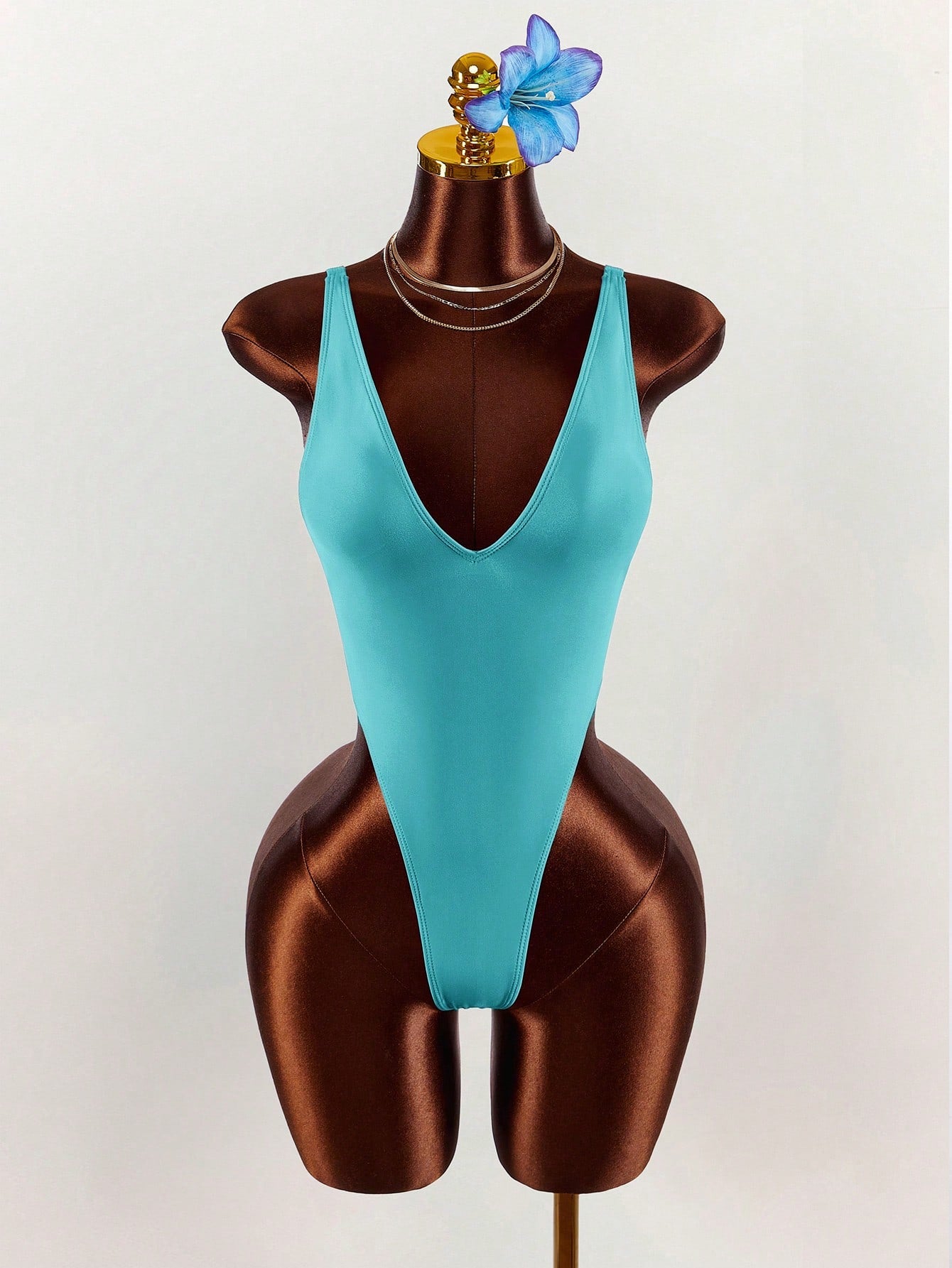 Amplova Women's Deep V-Neck Sexy One-Piece Backless Swimsuit, High
