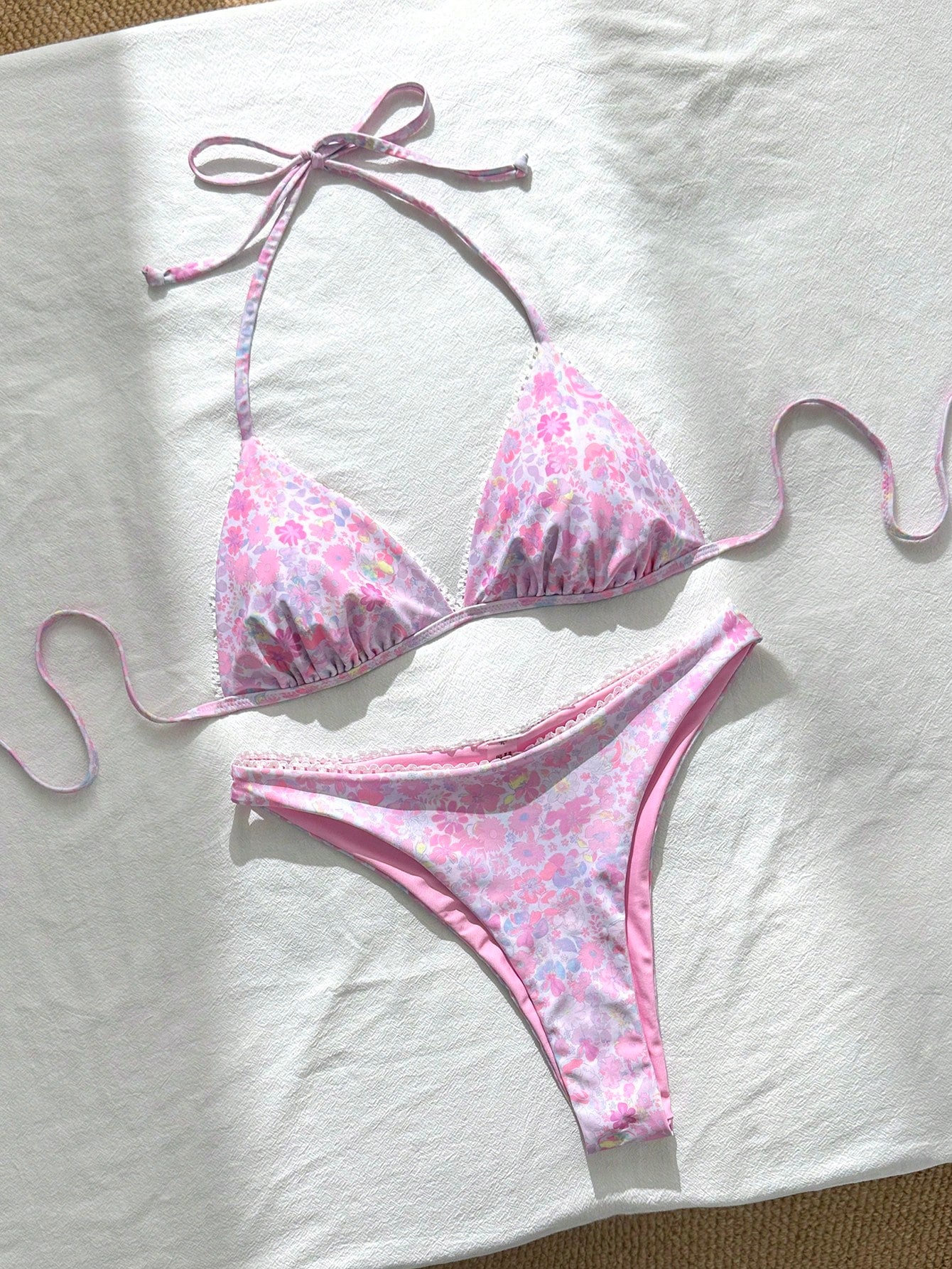 Swim Mod 2026ss Light Blue Floral Women Bikini Sets 2 Pieces Bathing