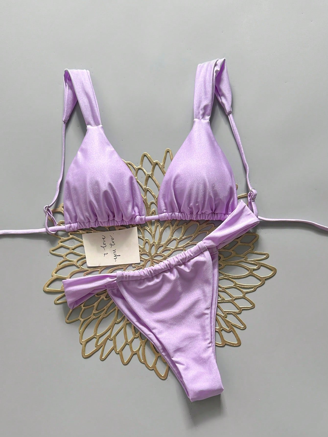 Swim Mod Women's Solid Color Bikini Set