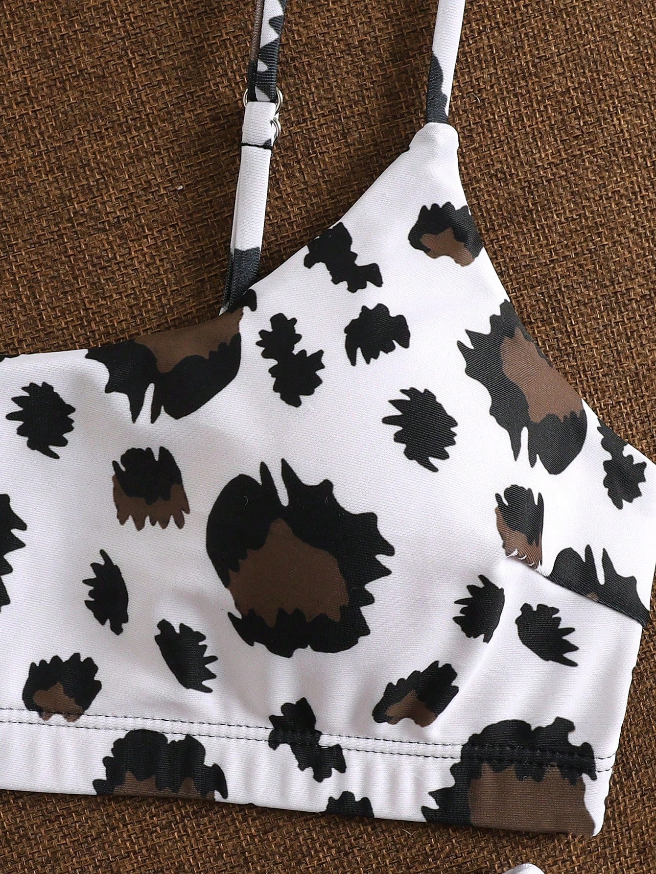 Leopard Print Backless Halter Sexy 2 Pieces Swimwear For Women