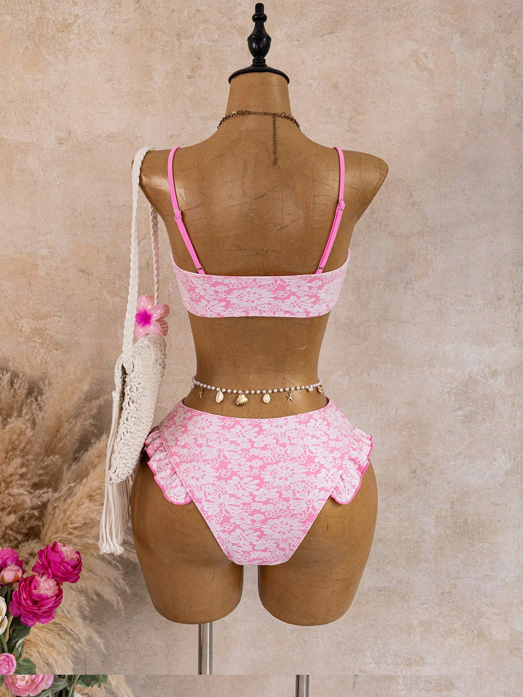 Bellisia Women's Summer Beach Floral Print Ruffle Trim Sexy Bikini Swimwear Set - image 19