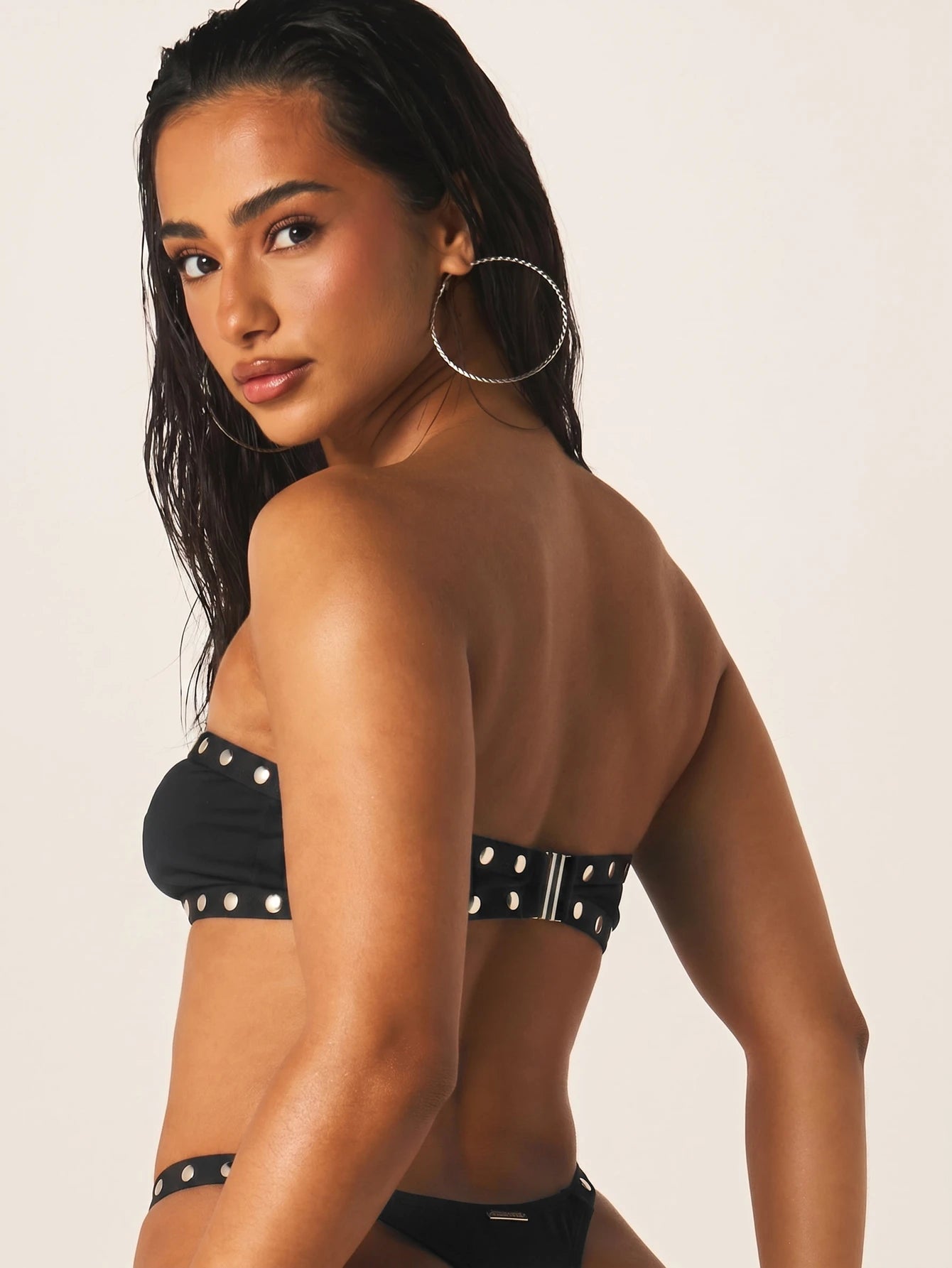 Missguided x Playboy Women's Studded Bandeau Bikini Set With Cut Out
