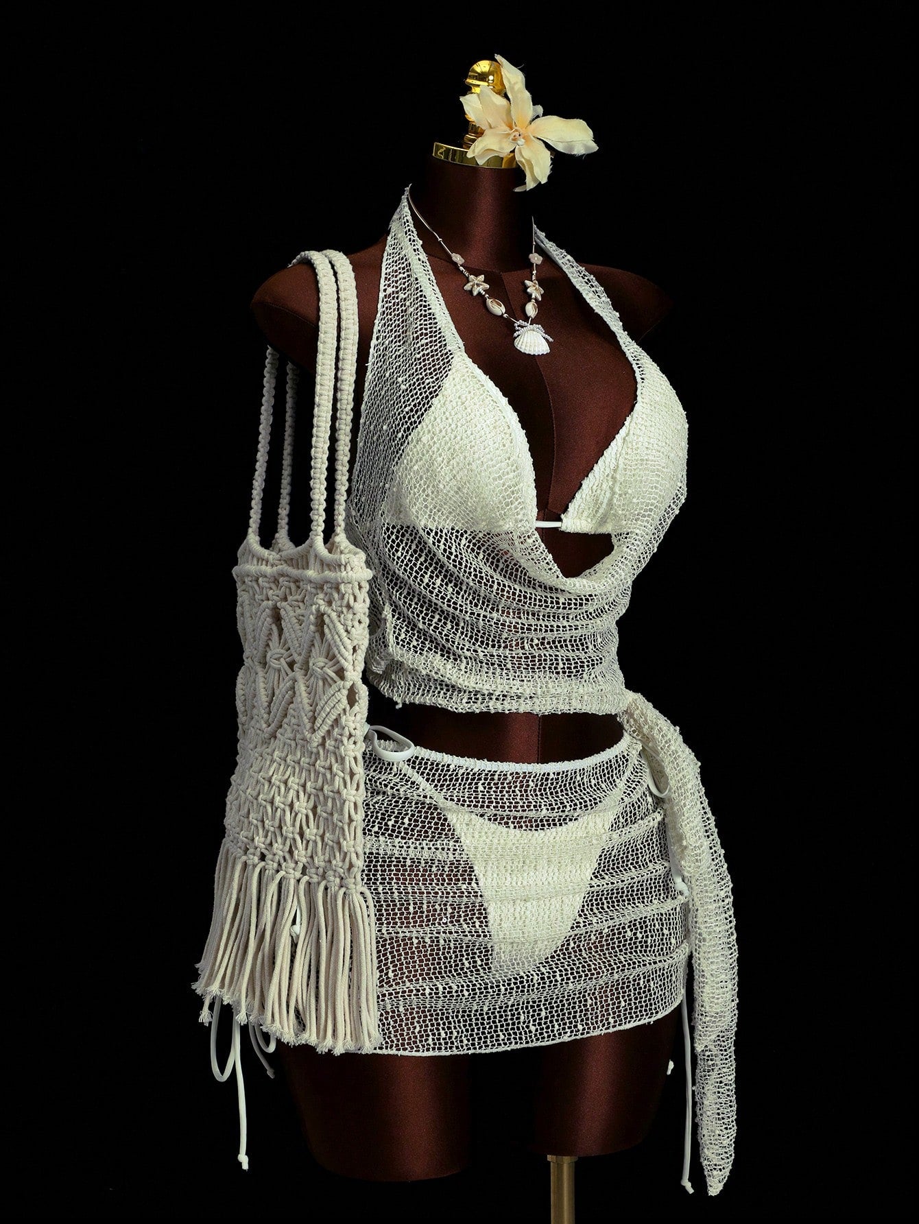 Swim SXY 4pcs Women's New Sexy Bikini Set: Spaghetti Strap Backless