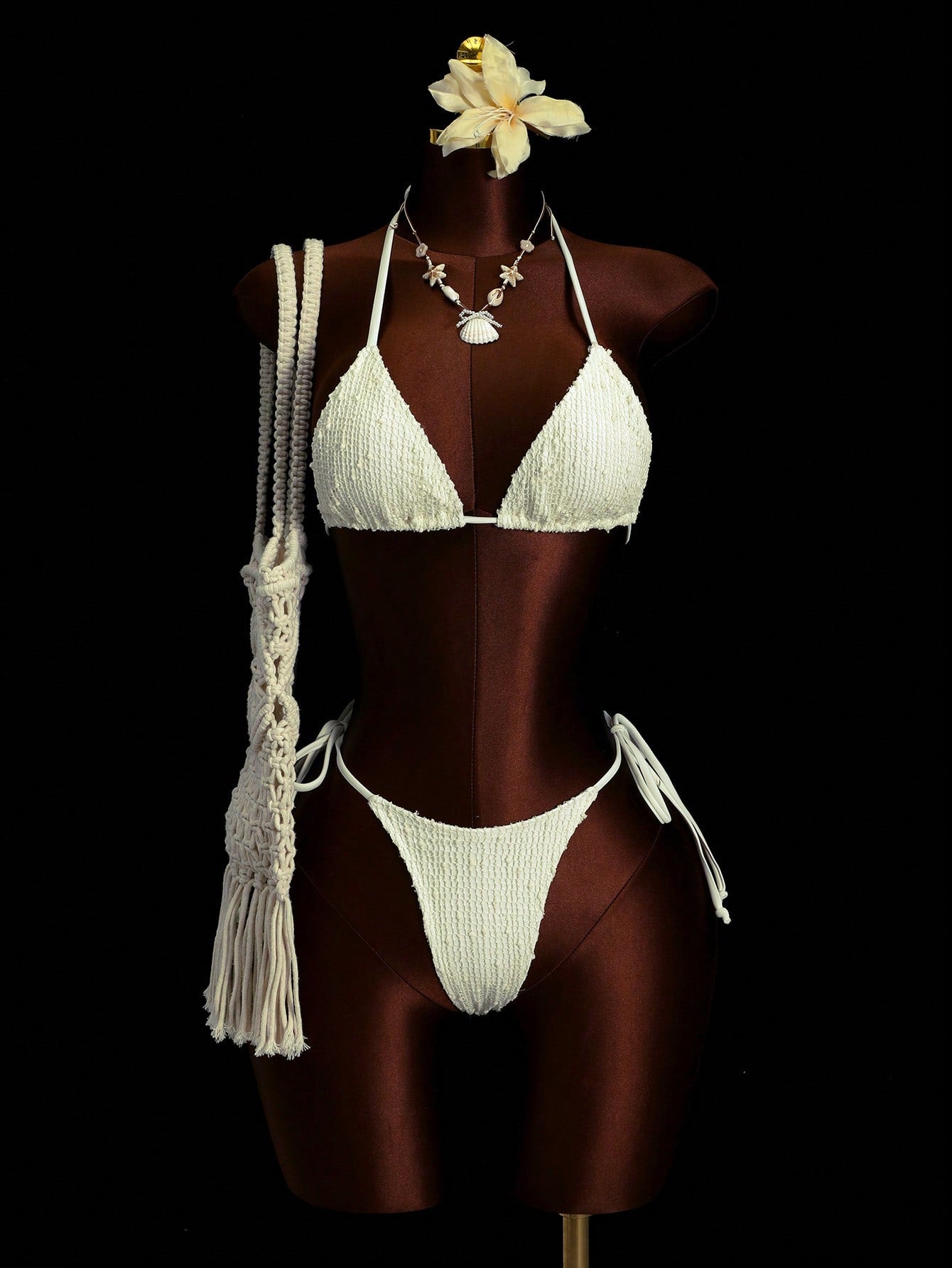 Swim SXY 4pcs Women's New Sexy Bikini Set: Spaghetti Strap Backless Top, Shirt With Side Tie, Side Tie Swim - image 5