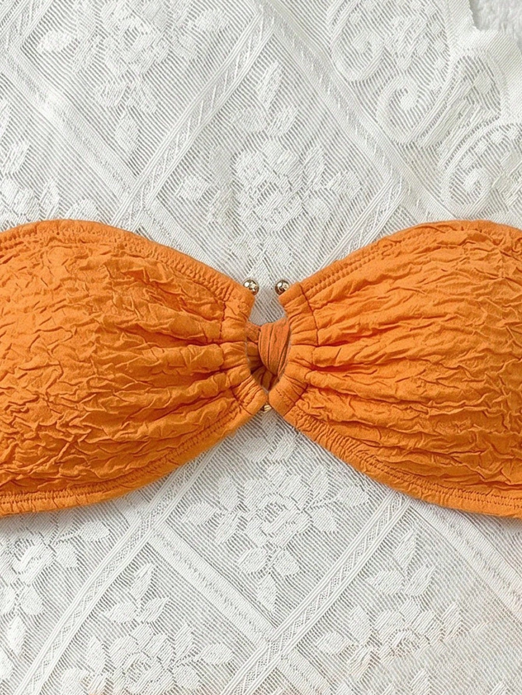 Swim Mod Women's Solid Color Bandeau Sexy Bikini Swimwear Set For Summer Beach Vacation - image 18