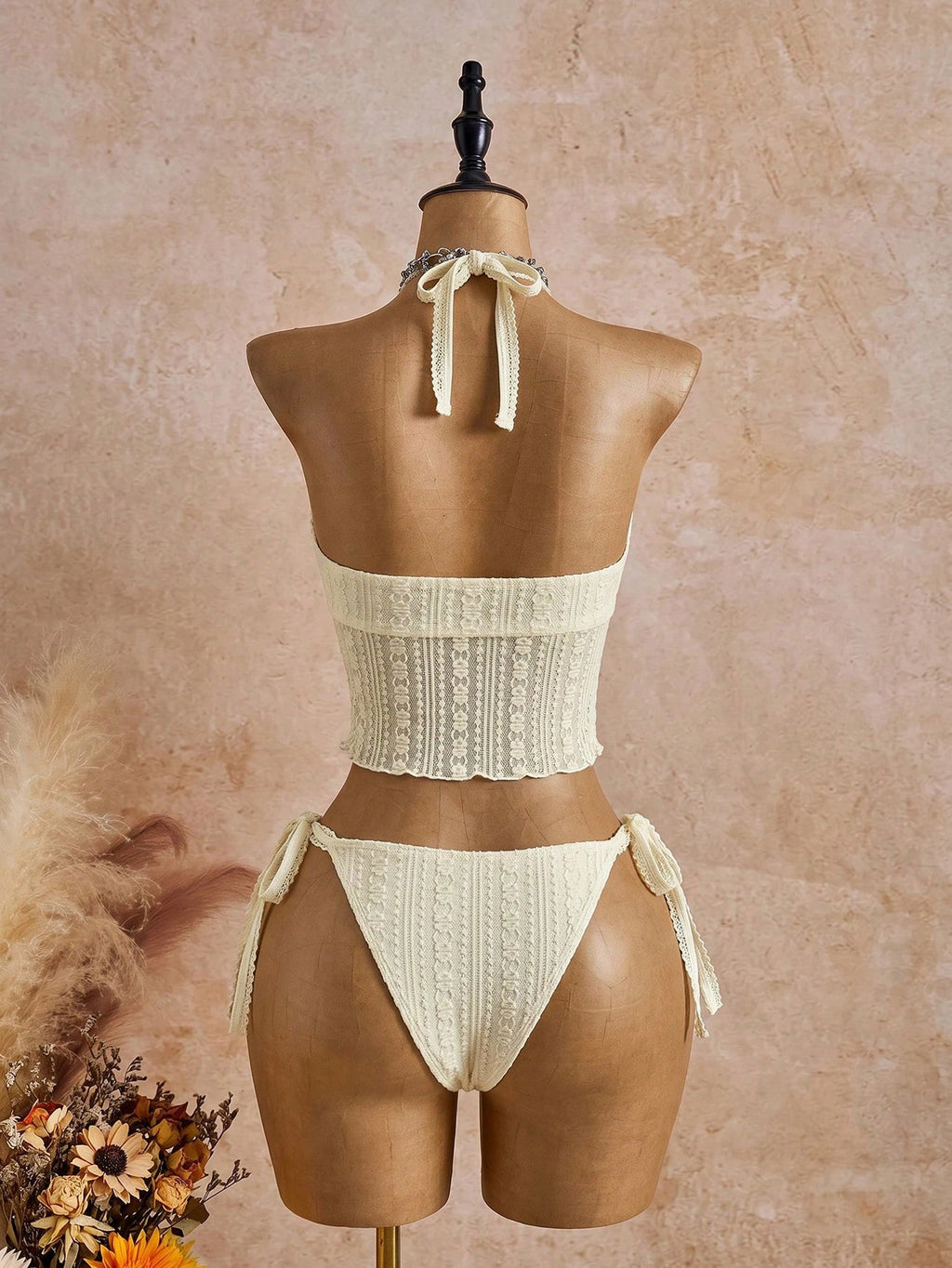 Bellisia 26SS Spring/Summer Vacation Beach Ivory Lace Floral Trim Cute Sweet Bow