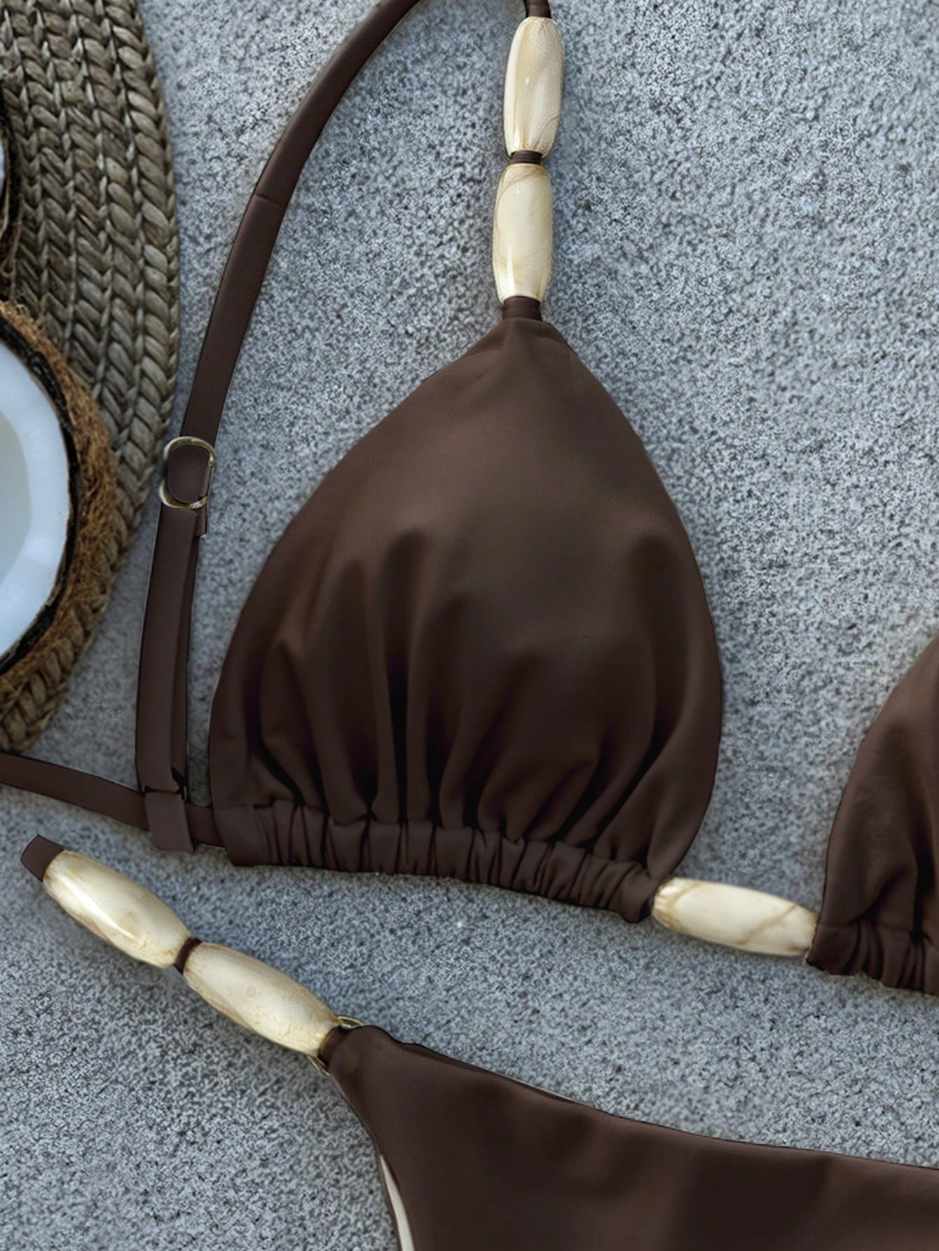 Bikinx Elegant Women's Spaghetti Strap Bikini Set With Beaded Details