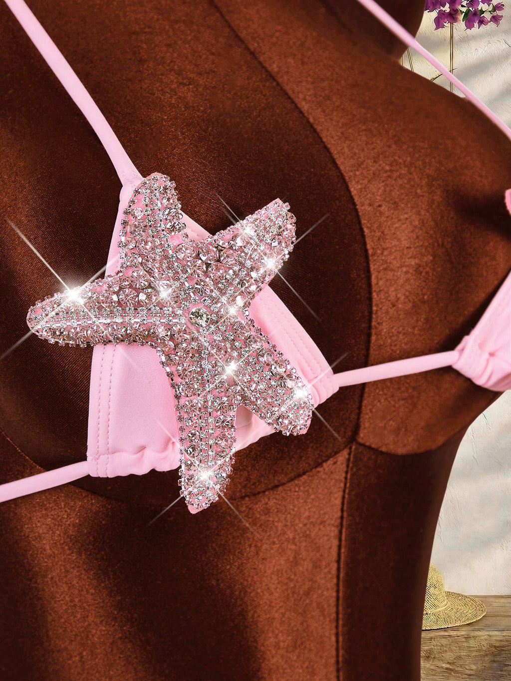 Amplova Women's Swimwear Set With Starfish Detail, Backless Flare