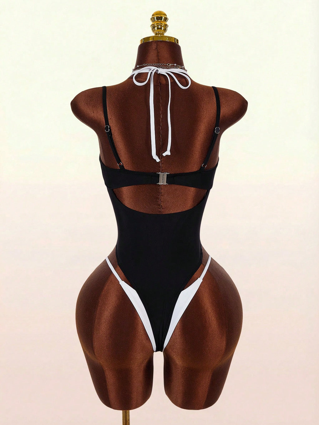 Amplova 1pc Women's Sexy Avant-Garde 2 In 1 Swimsuit, Contrasting Fuchsia And Yellow, Suitable For Beach - image 8