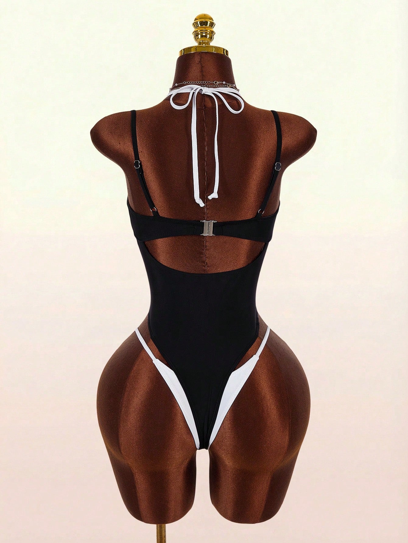 Amplova 1pc Women's Sexy Avant-Garde 2 In 1 Swimsuit, Contrasting Fuchsia And Yellow, Suitable For Beach - image 8