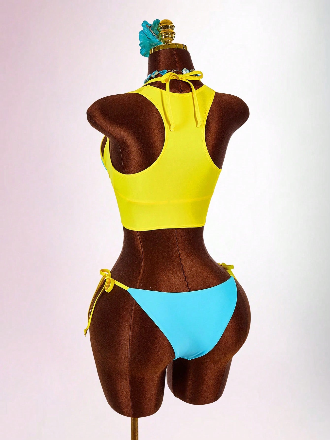 Amplova Women's Contrast Trim 3 Pieces Set Sexy Avant-Garde Vacation