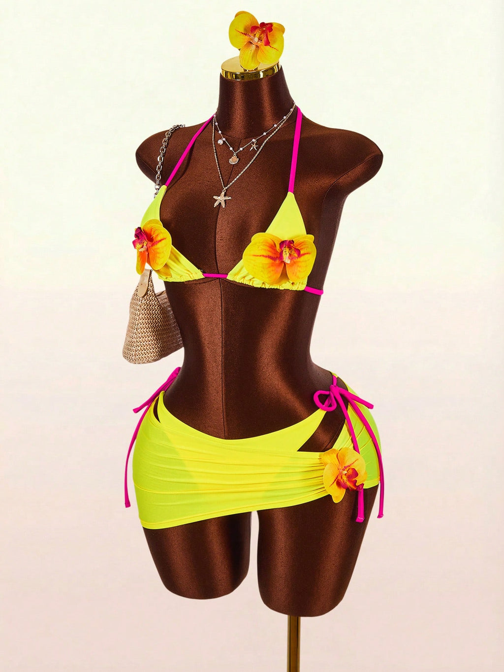 Amplova Women's Sexy Avant-Garde Swimsuit Set, Mini 2 Pieces Bikini With Tie Det