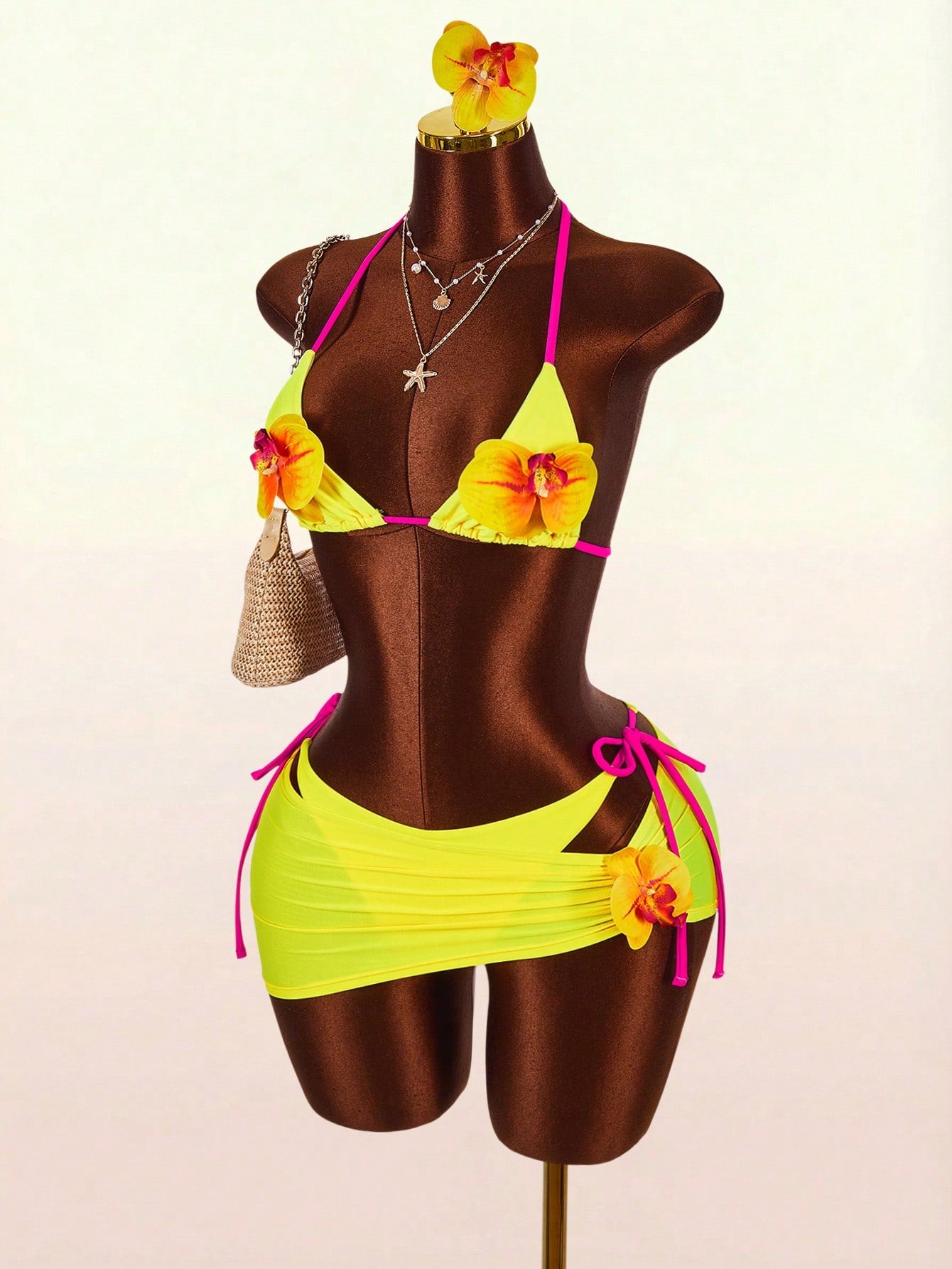 Amplova Women's Sexy Avant-Garde Swimsuit Set, Mini 2 Pieces Bikini With Tie Det