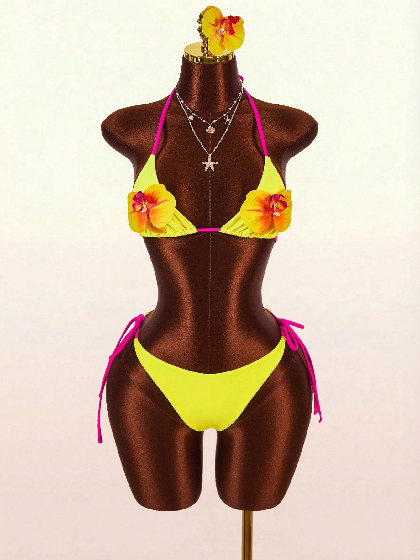 Amplova Women's Sexy Avant-Garde Swimsuit Set, Mini 2 Pieces Bikini With Tie Det