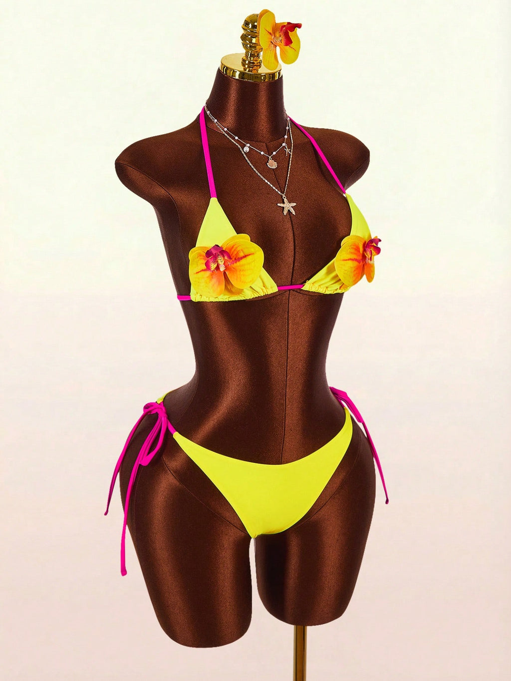 Amplova Women's Sexy Avant-Garde Swimsuit Set, Mini 2 Pieces Bikini With Tie Det