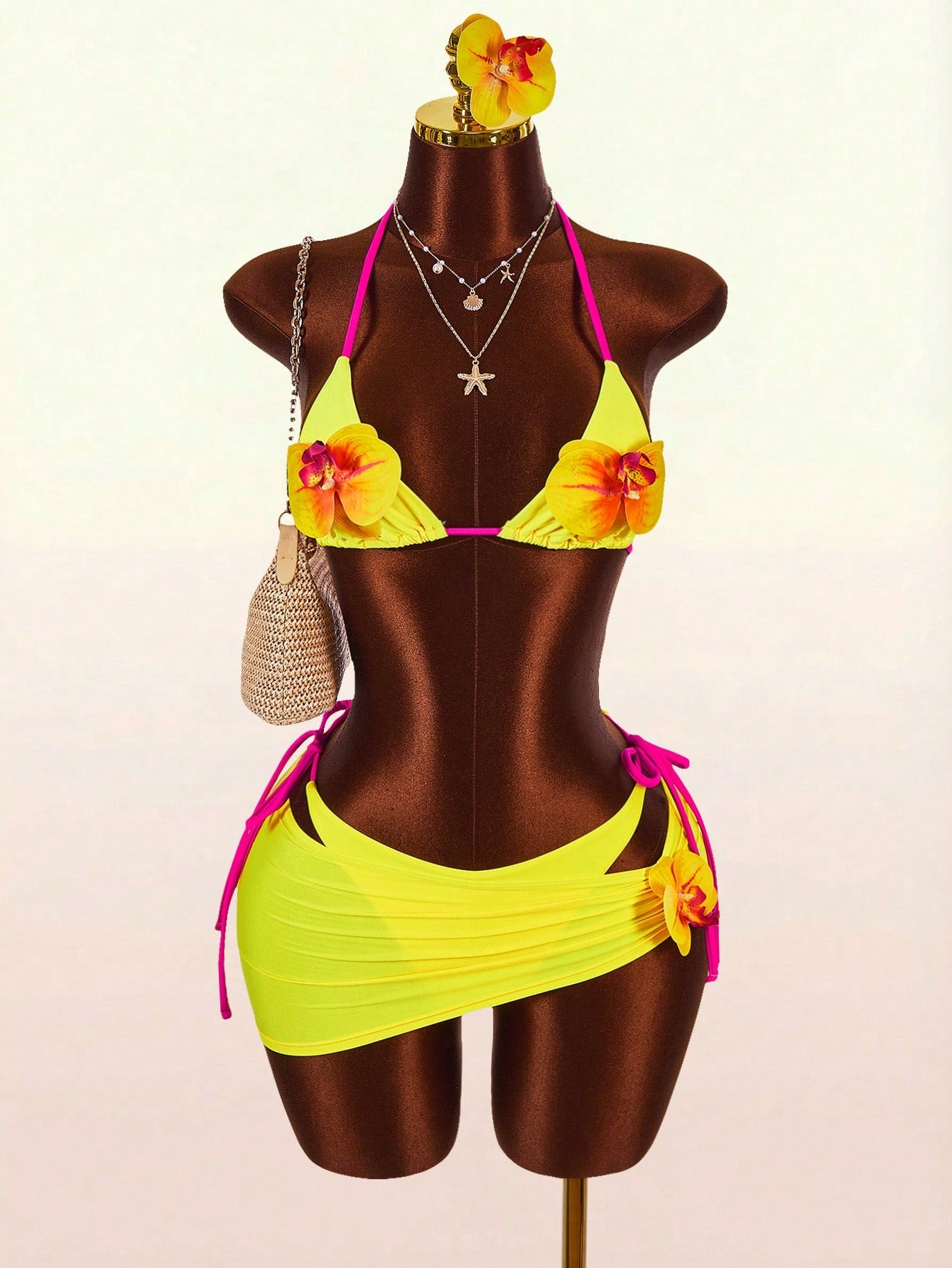 Amplova Women's Sexy Avant-Garde Swimsuit Set, Mini 2 Pieces Bikini With Tie Det