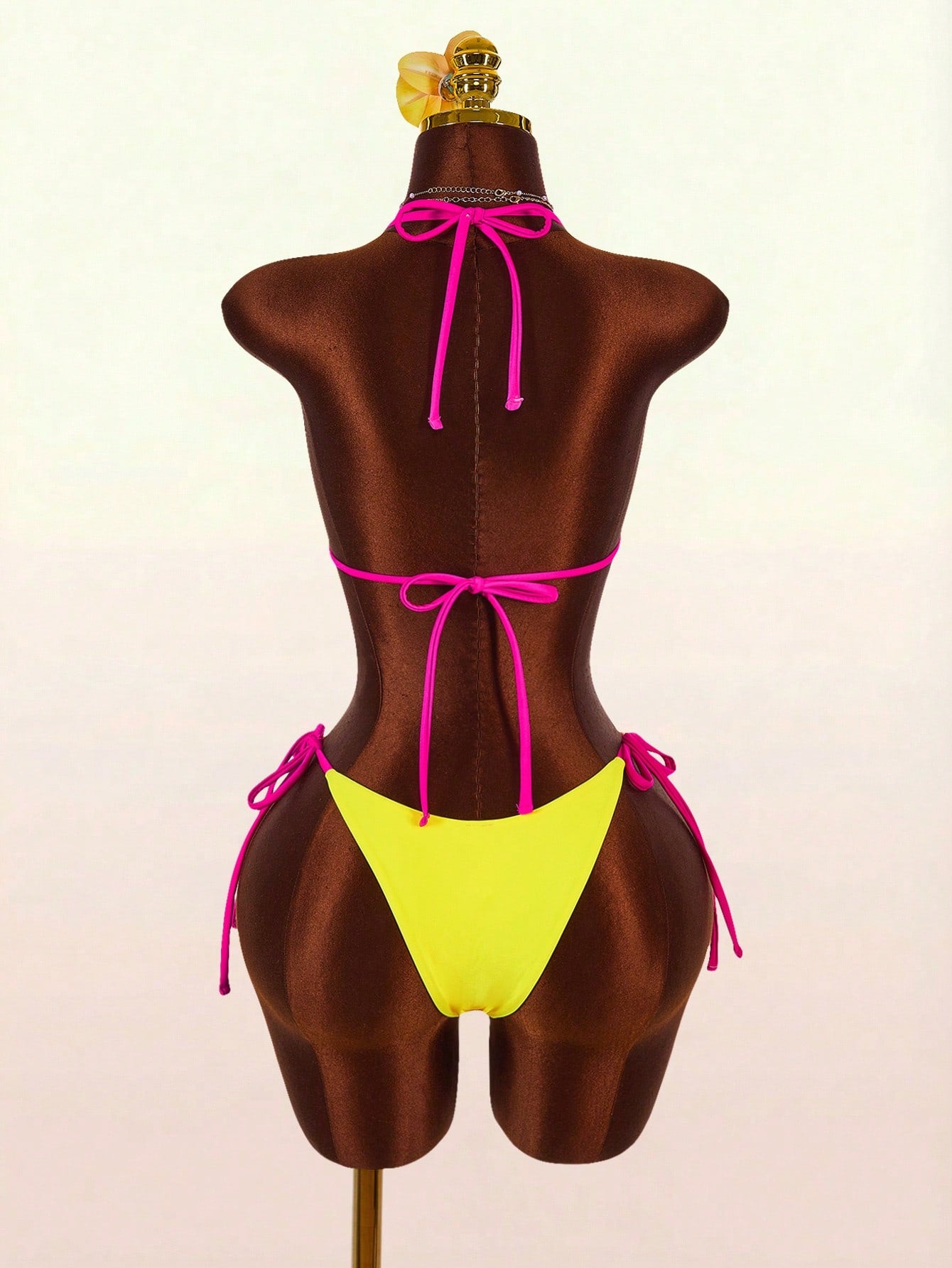 Amplova Women's Sexy Avant-Garde Swimsuit Set, Mini 2 Pieces Bikini With Tie Det