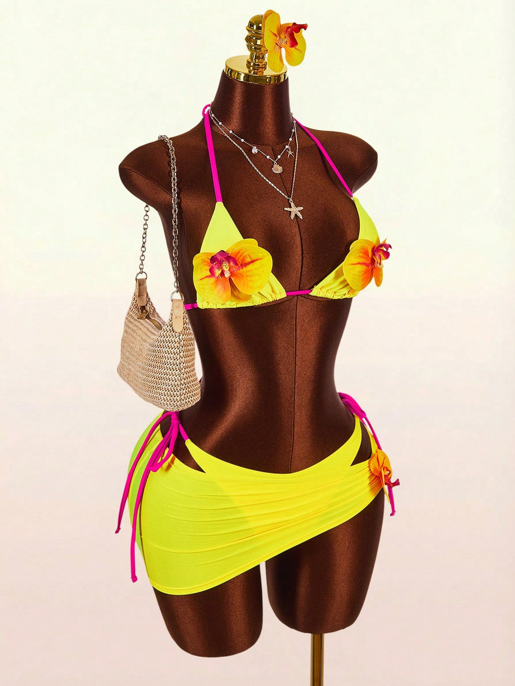 Amplova Women's Sexy Avant-Garde Swimsuit Set, Mini 2 Pieces Bikini With Tie Det