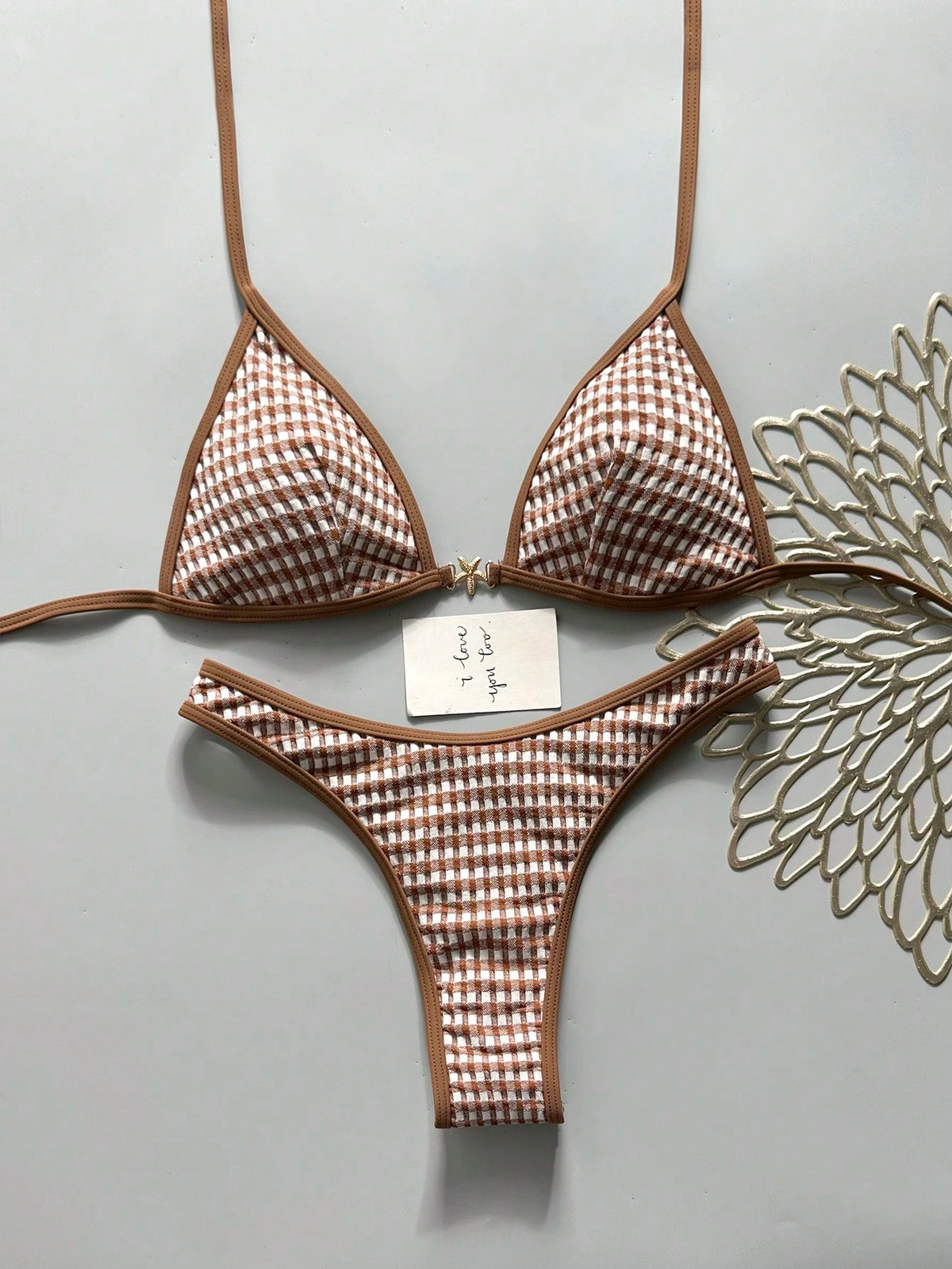 Swim Vcay Spring/Summer Solid Color Triangle Wireless Halter Backless Top And Swim Shorts Women Sexy Bikini - image 13