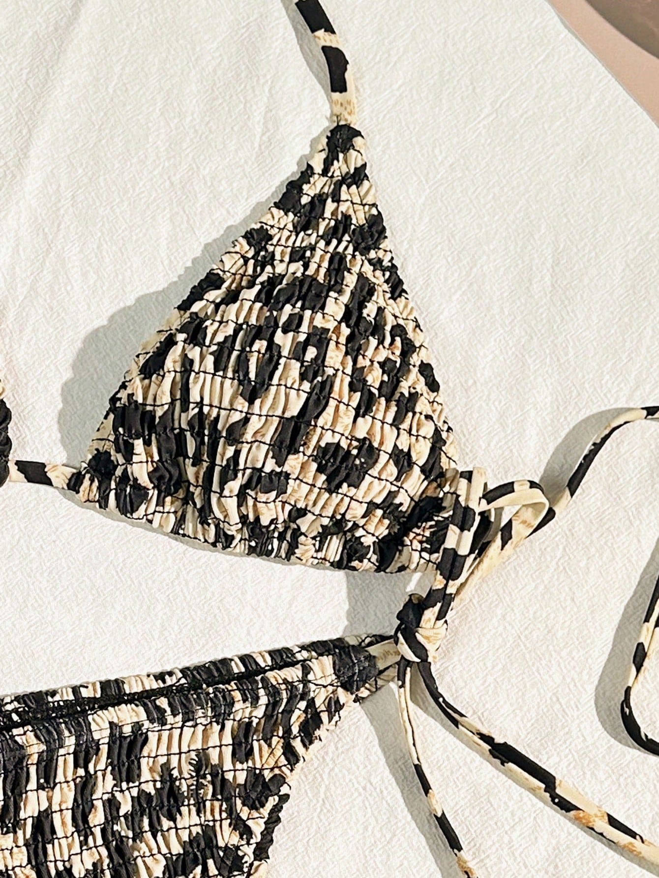 Swim Vcay 2pcs Women's Summer Beach Holiday Ruffled Leopard Print