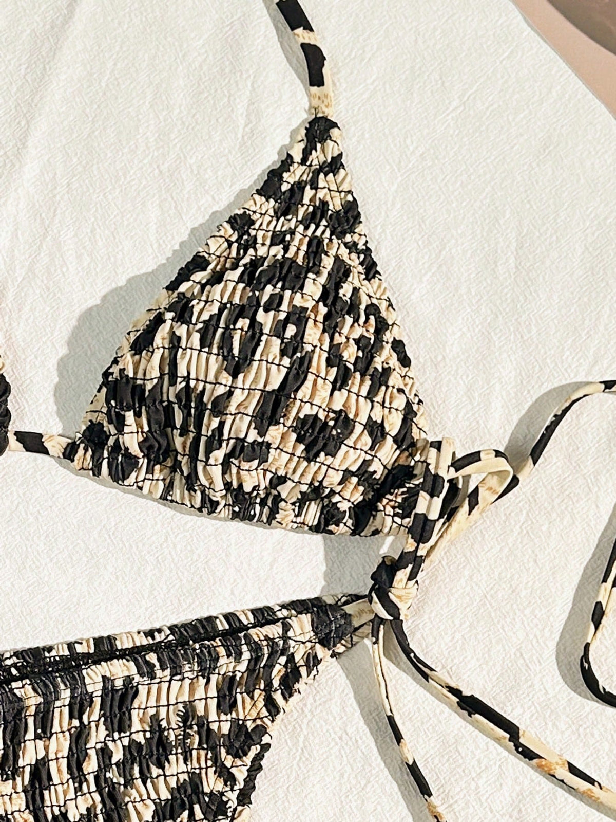 Swim Vcay 2pcs Women's Summer Beach Holiday Ruffled Leopard Print Halter Strap Bikini Swimwear Set - image 8