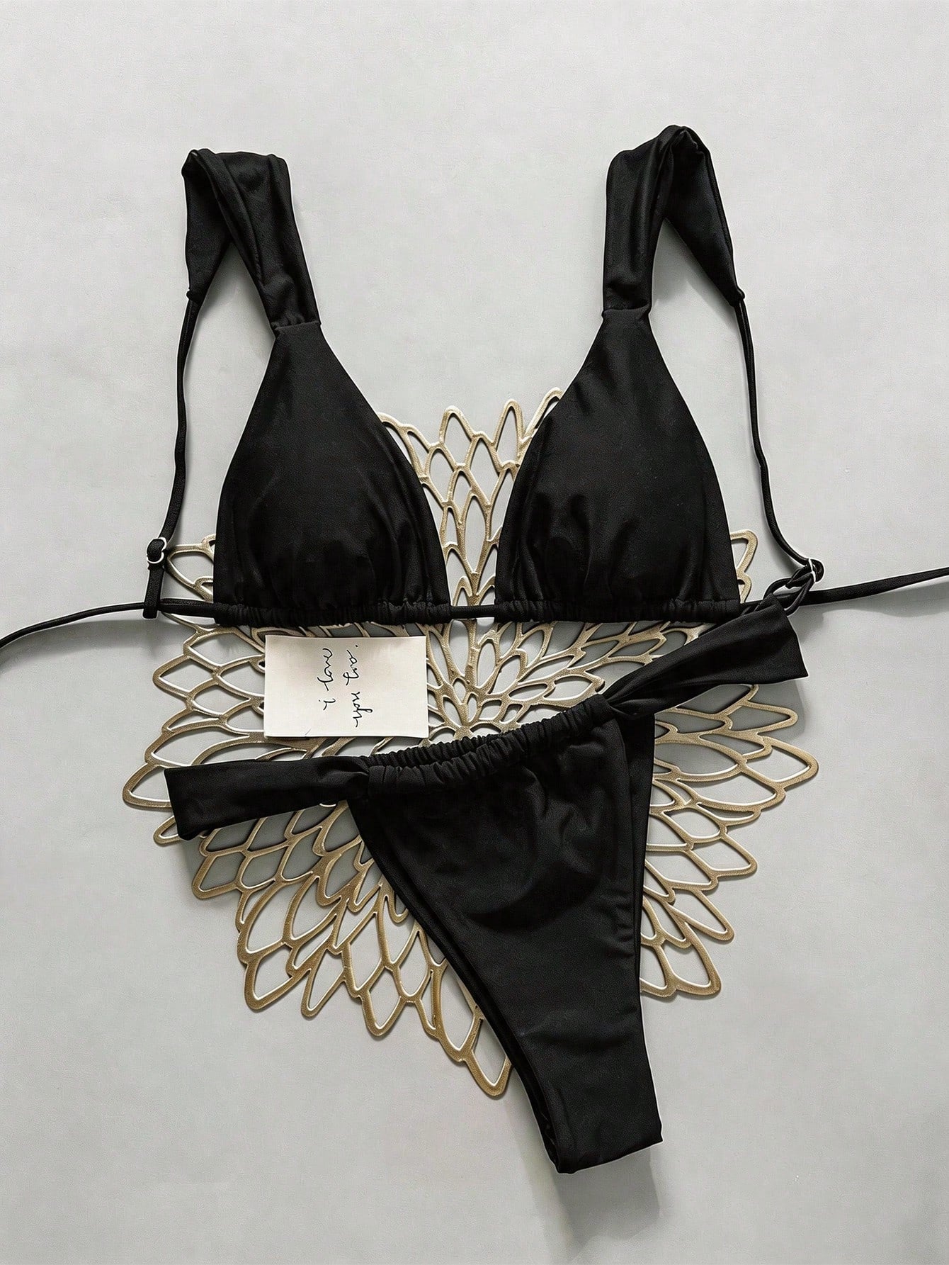 Swim Mod Women's Solid Color Bikini Set