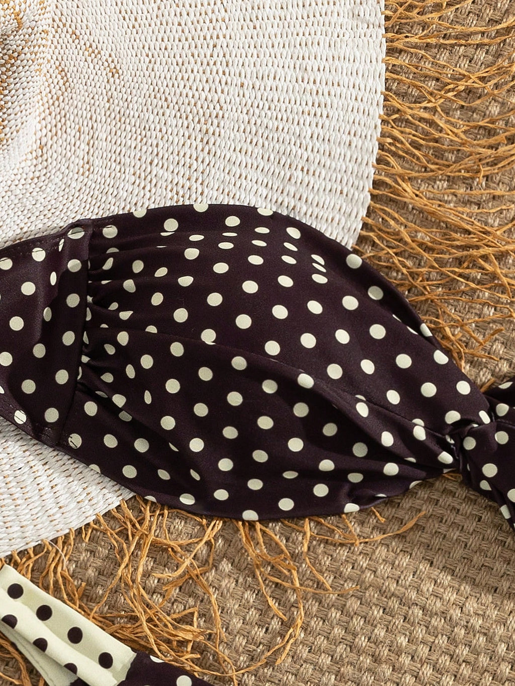 Women's Polka Dot Bandeau Bikini Set, Fashionable And Comfortable