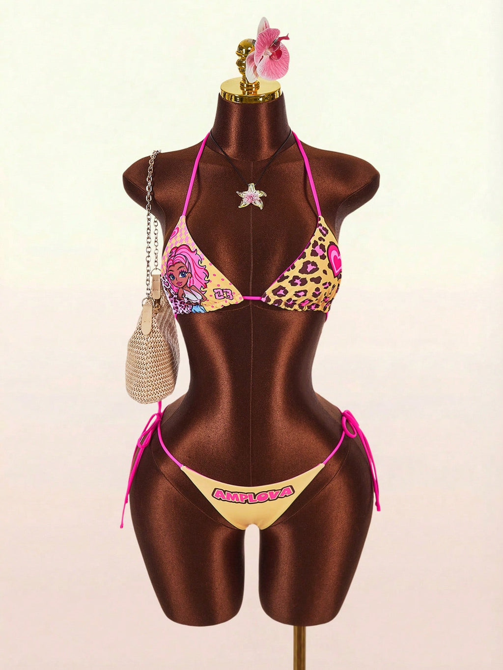 Amplova Women's Leopard Print Reversible Bikini Set, Sexy & Stylish,