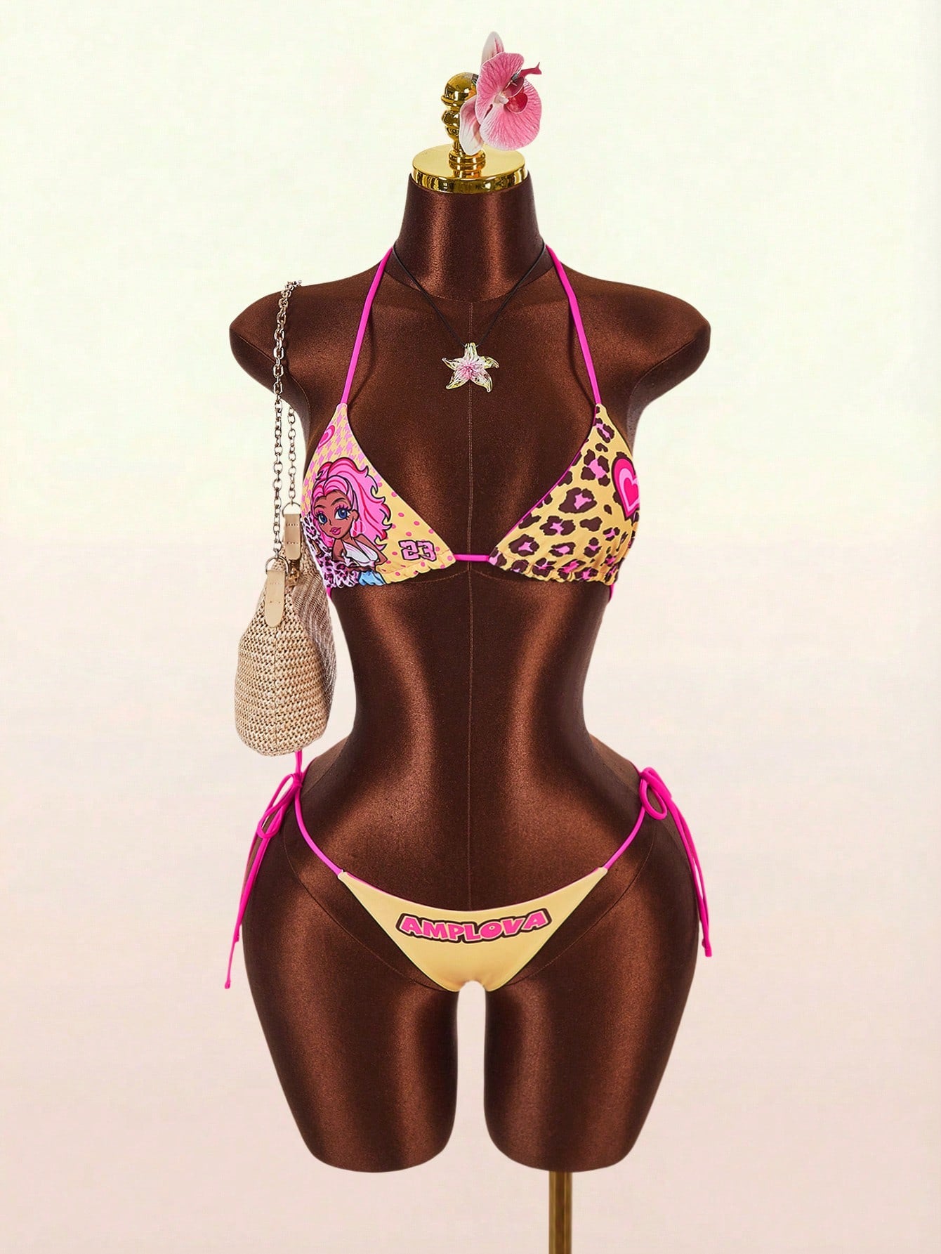 Amplova Women's Leopard Print Reversible Bikini Set, Sexy & Stylish,