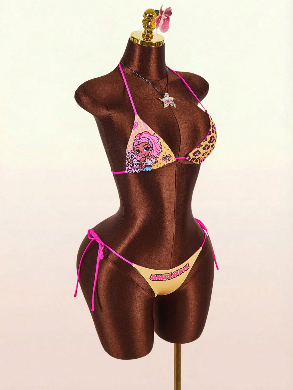 Amplova Women's Leopard Print Reversible Bikini Set, Sexy & Stylish,