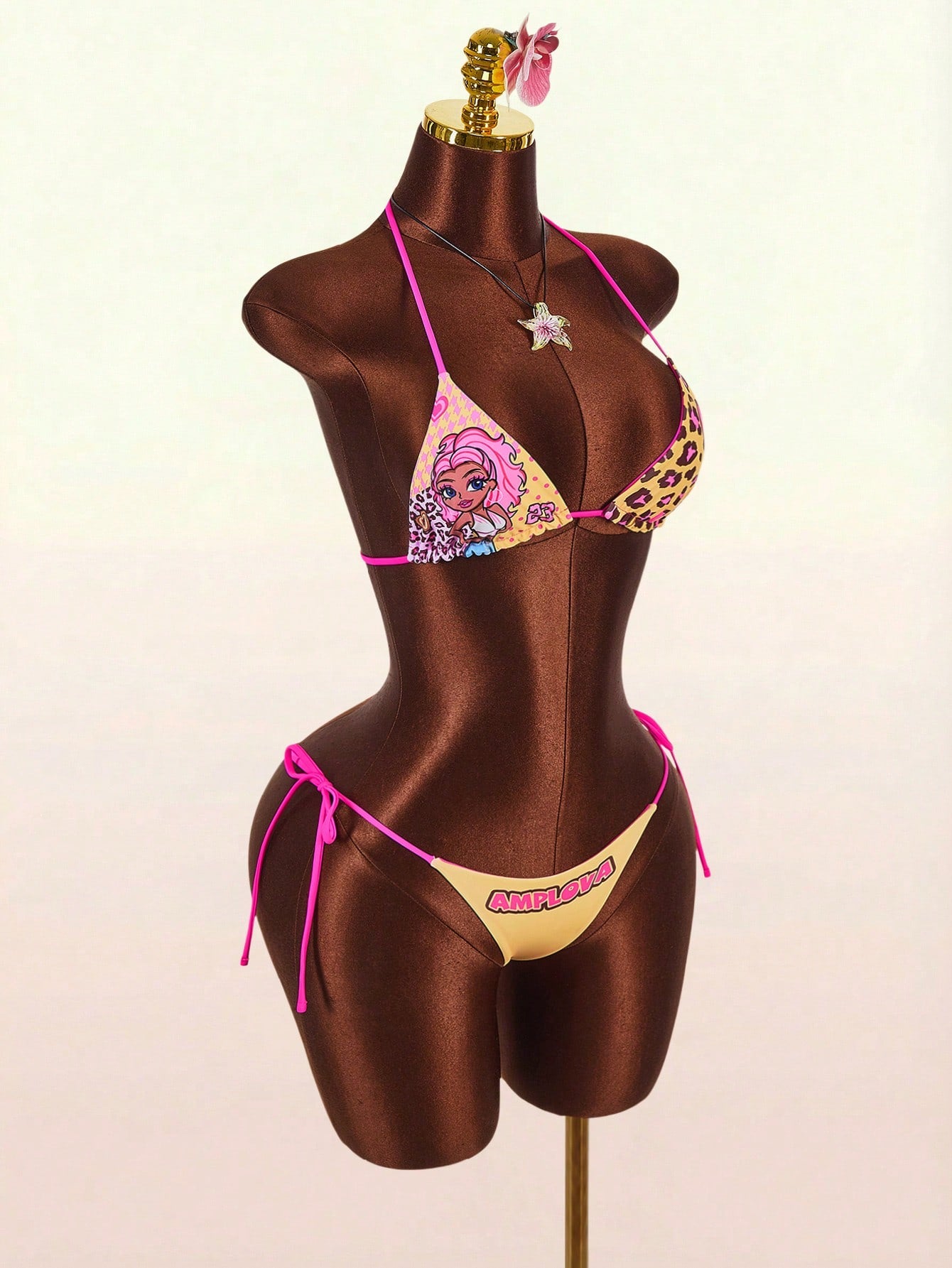 Amplova Women's Leopard Print Reversible Bikini Set, Sexy & Stylish,