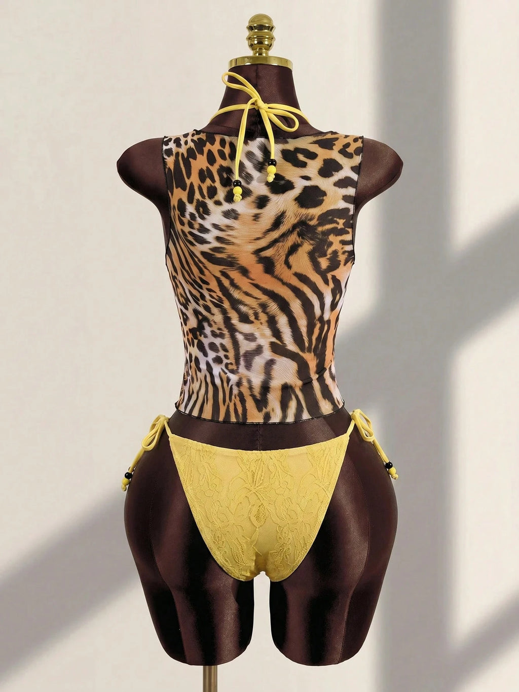 Zestiva 26SS Spring/Summer Leopard Print Lace Bikini With Tank Top