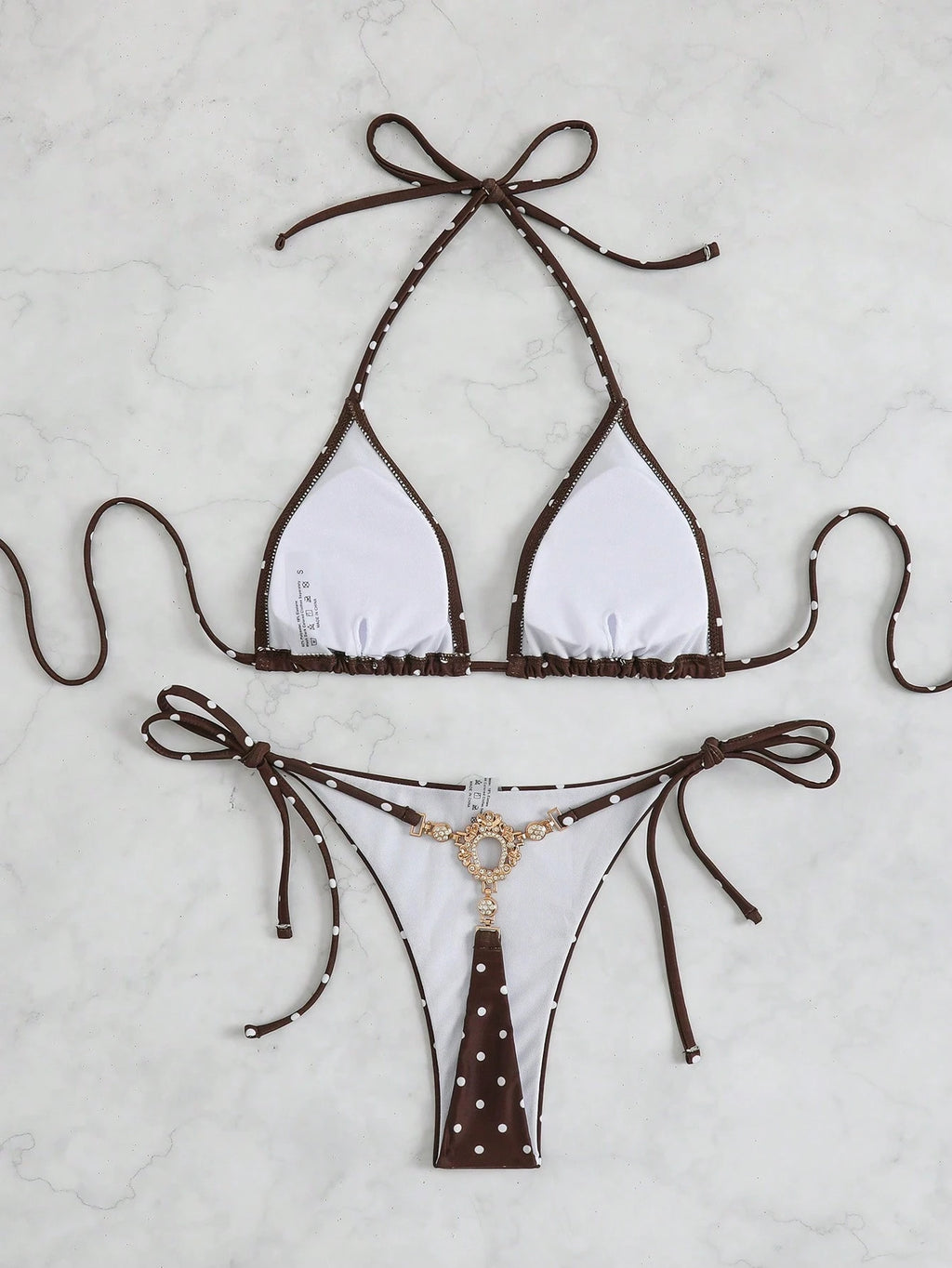 Swim Basics Women's Summer Beach Halter Tie Sexy Bikini And Triangle Briefs Swim