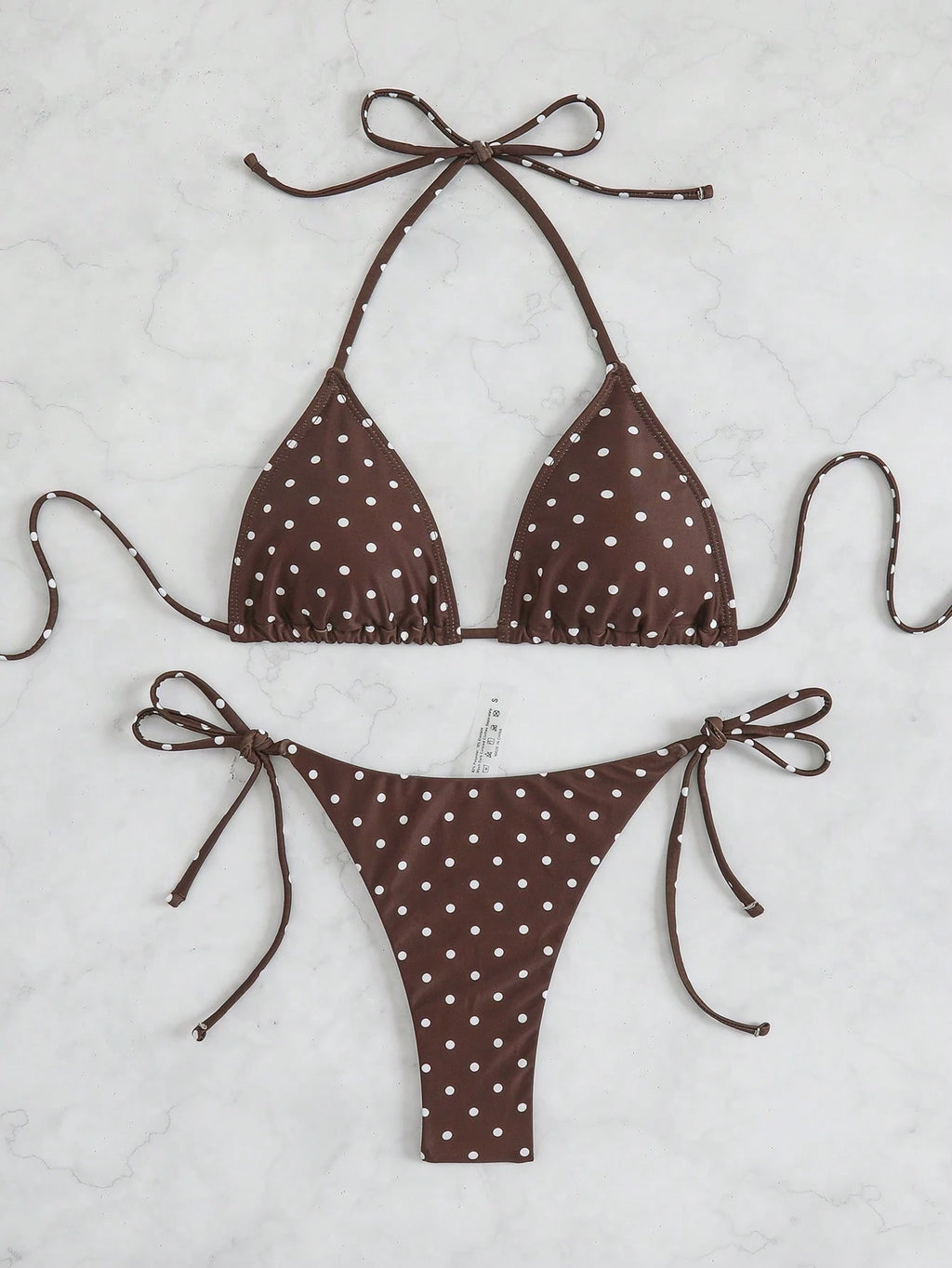 Swim Basics Women's Summer Beach Halter Tie Sexy Bikini And Triangle Briefs Swim